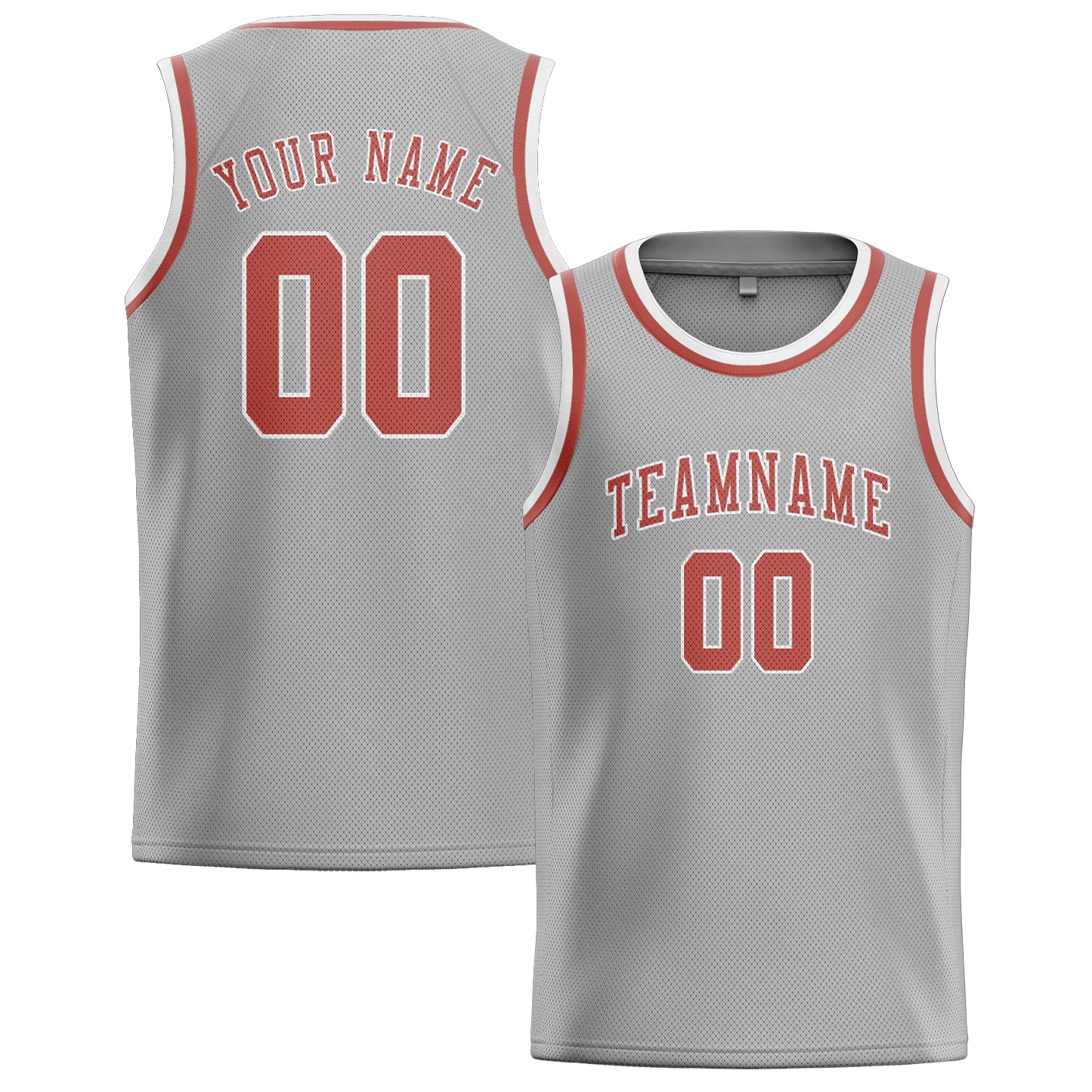 Benutzerdefiniertes Professionelles Grau Kupferrose Basketballtrikot