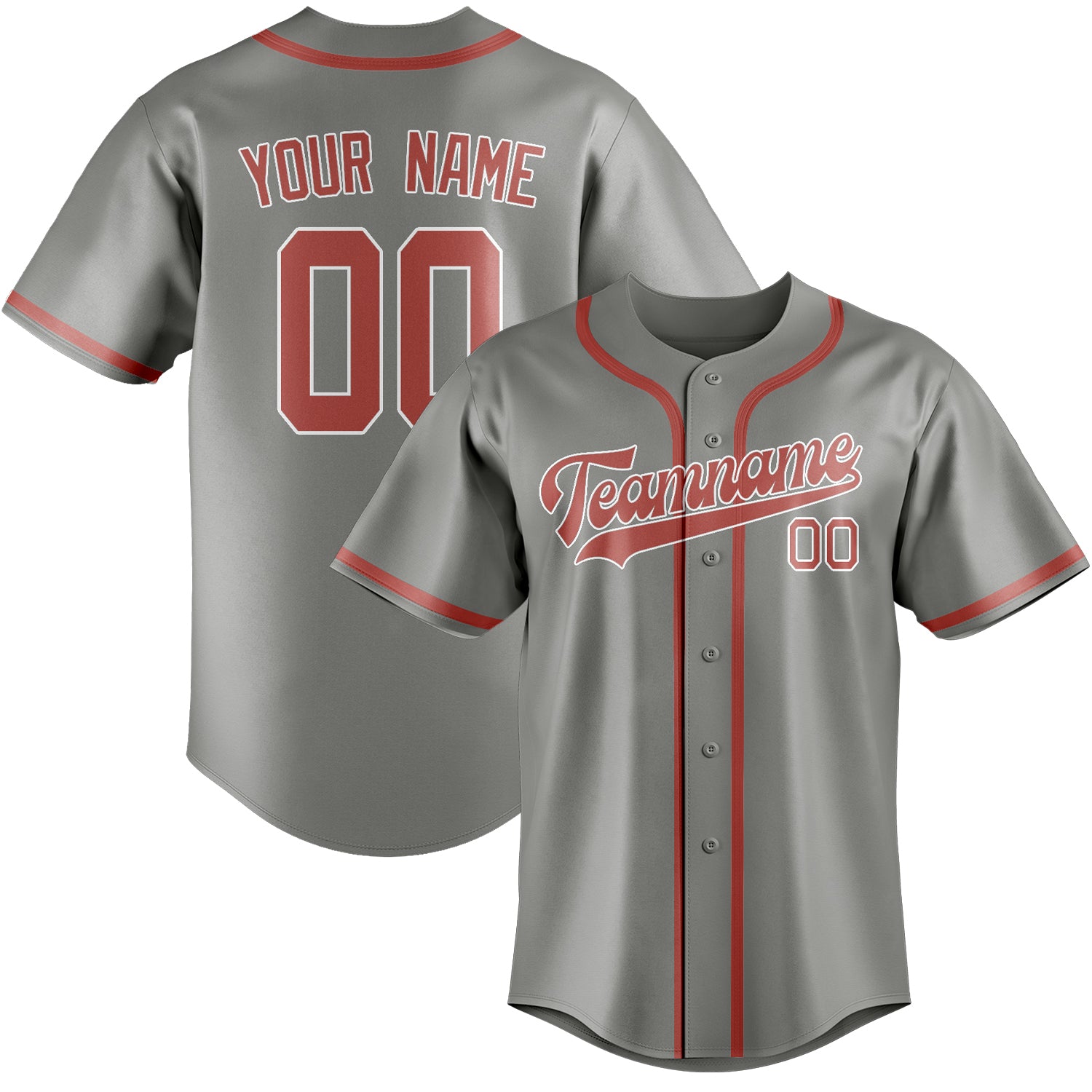 Benutzerdefiniertes Professionelles Grau Kupferrose Baseballtrikot