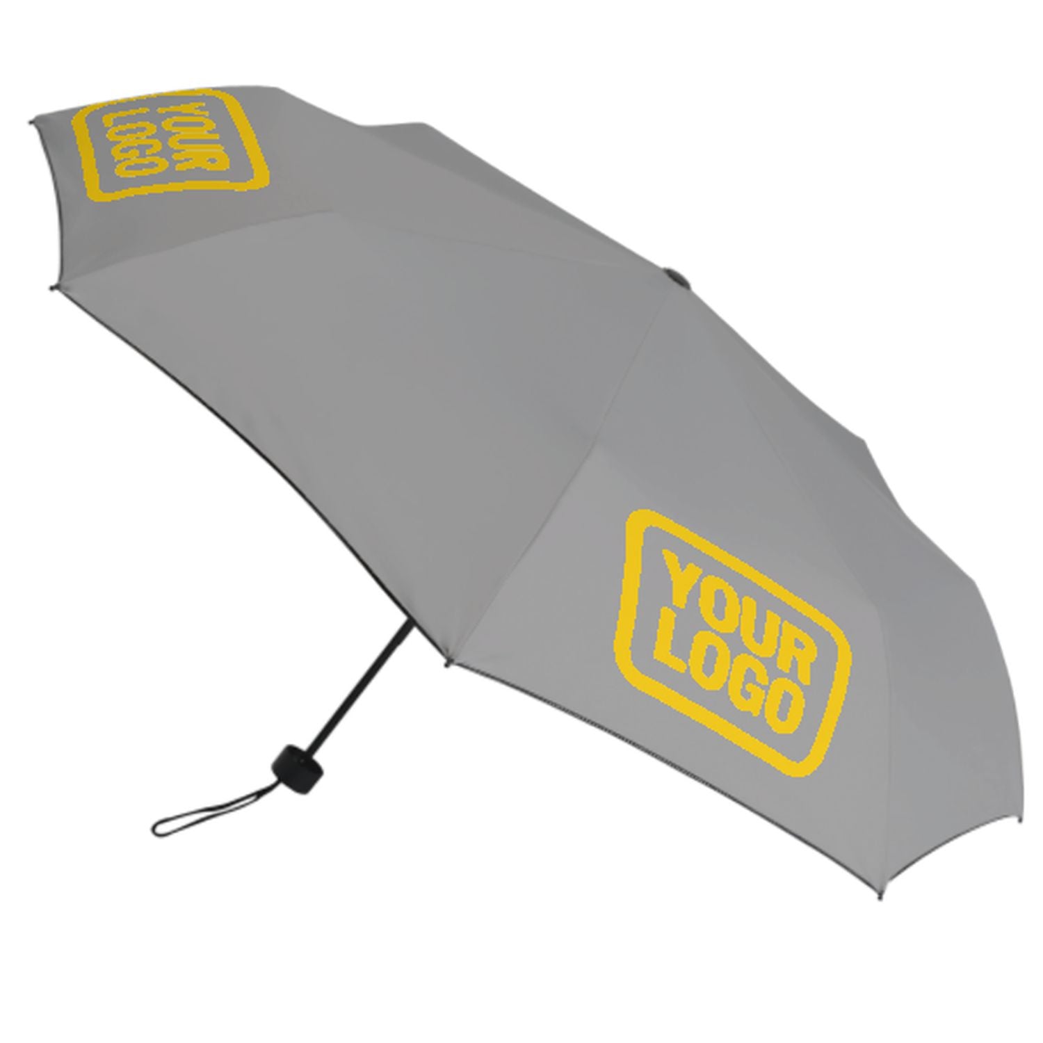 Maßgeschneidertes Grau Gold Automatik-Regenschirm