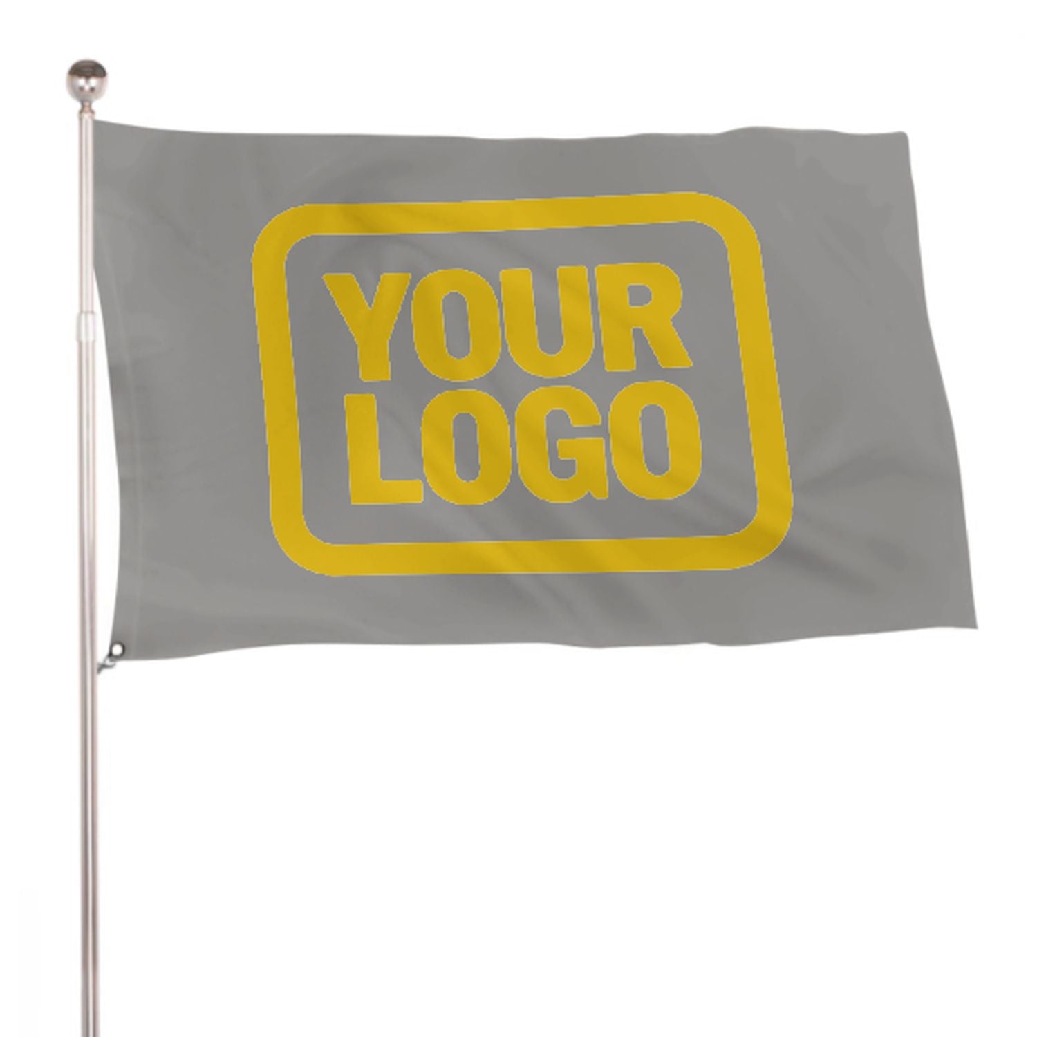 Maßgeschneidertes Grau Gold Flagge