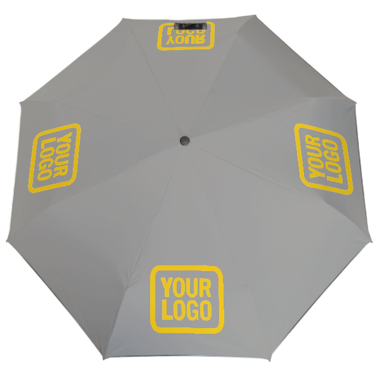 Maßgeschneidertes Grau Gold Automatik-Regenschirm