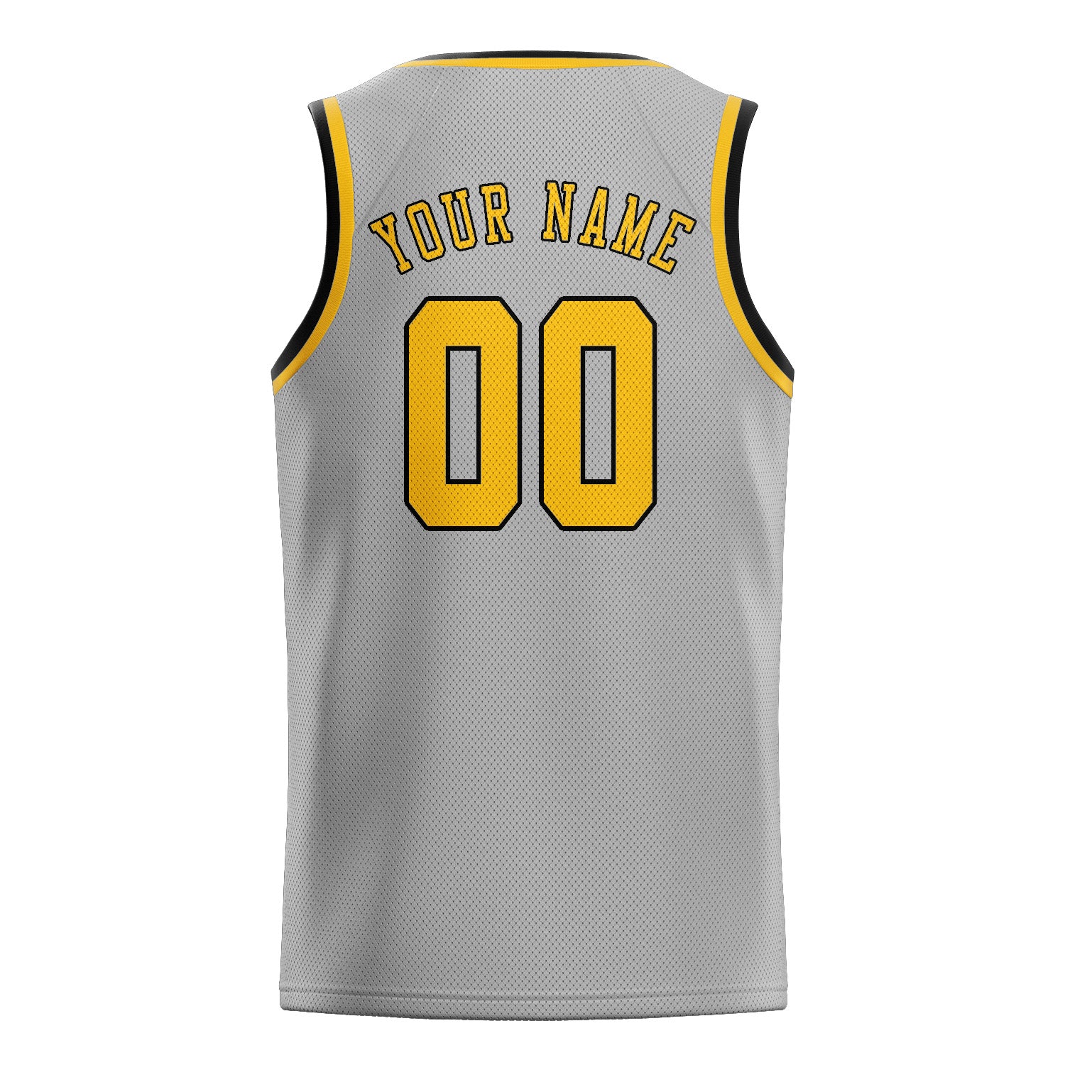 Benutzerdefiniertes Professionelles Grau Gold Basketballtrikot