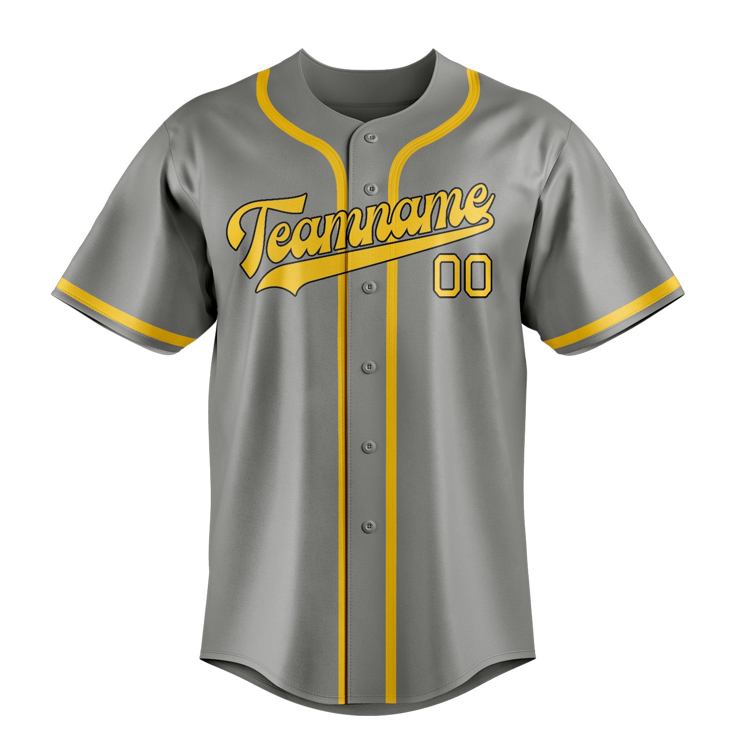 Benutzerdefiniertes Professionelles Grau Gold Baseballtrikot