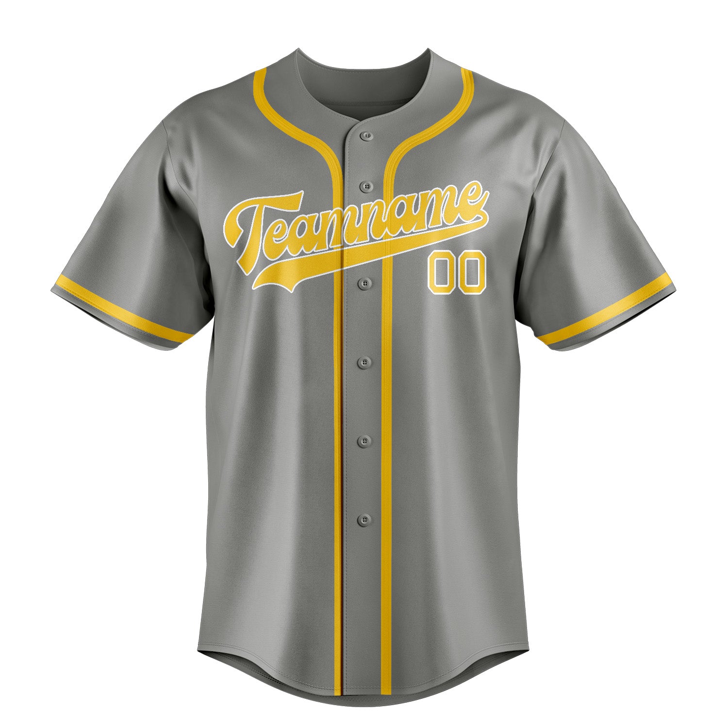 Benutzerdefiniertes Professionelles Grau Gold Baseballtrikot