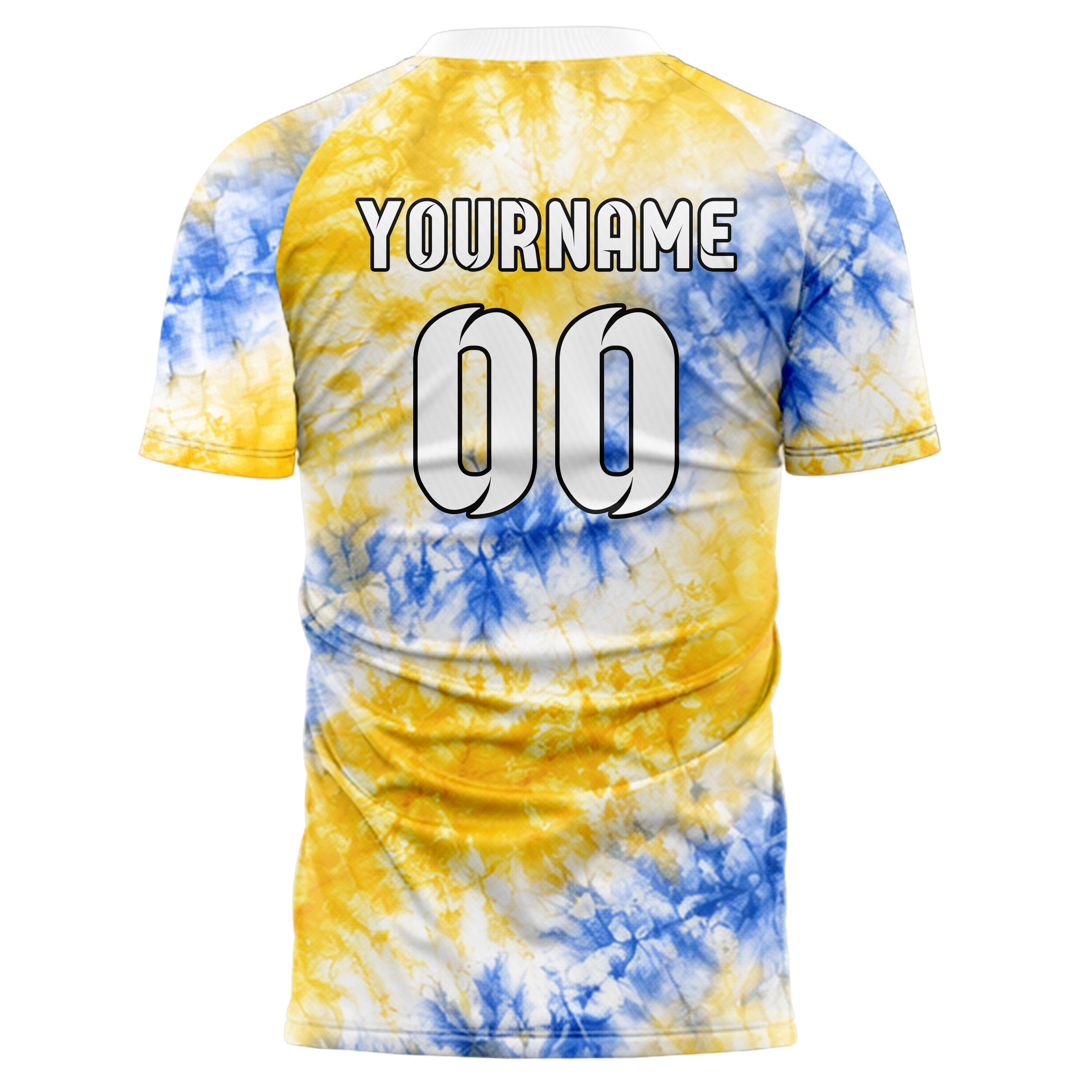 Gold klassisches Batik Crumple Texture Design 04-0003 individuelles Fußballtrikot back