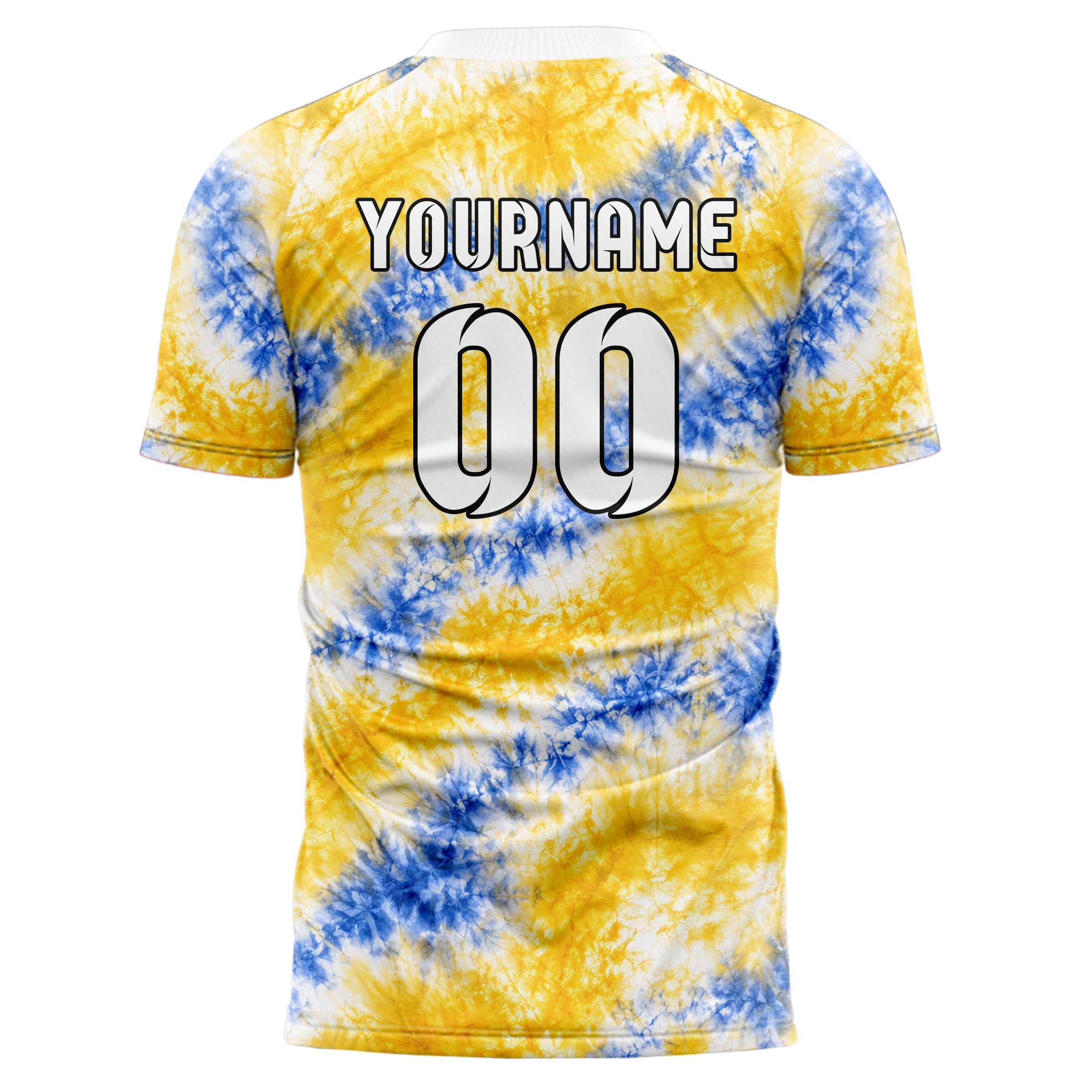 Gold klassisches Batik Crumple Texture Design 04-0003 individuelles Fußballtrikot front