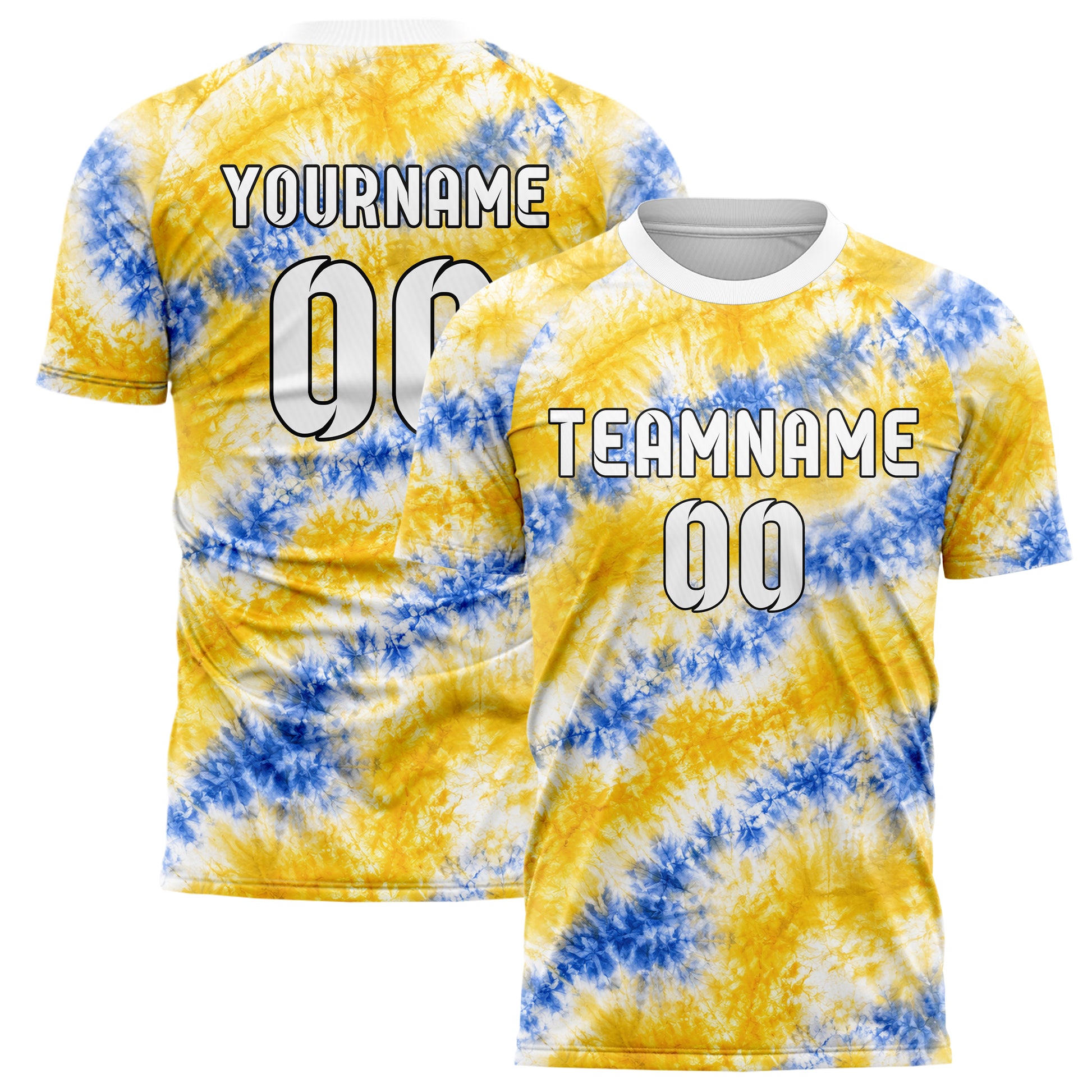 Gold klassisches Batik Crumple Texture Design 04-0003 individuelles Fußballtrikot main