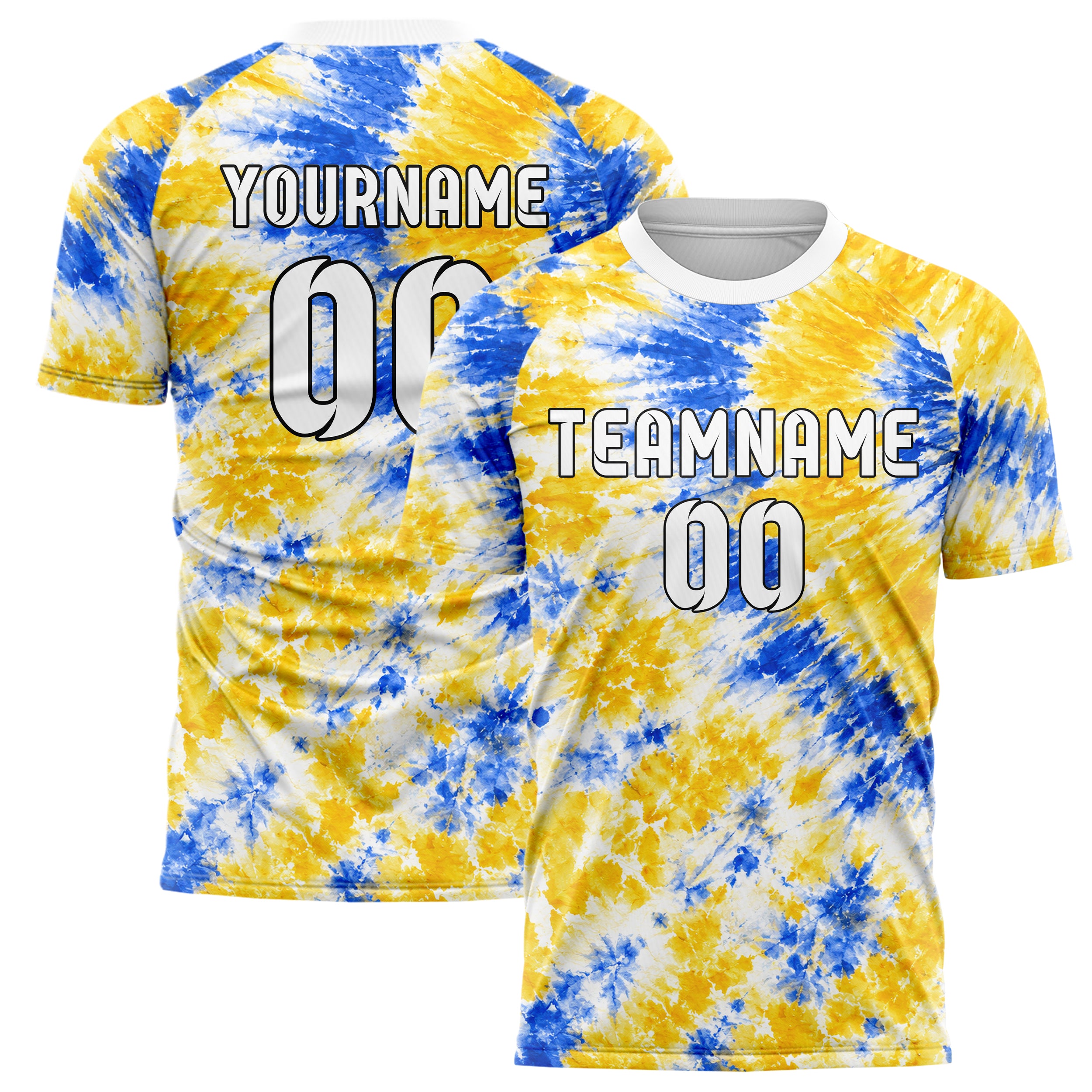 Gold klassisches Batik Radial Burst Design 04-0006 individuelles Fußballtrikot main