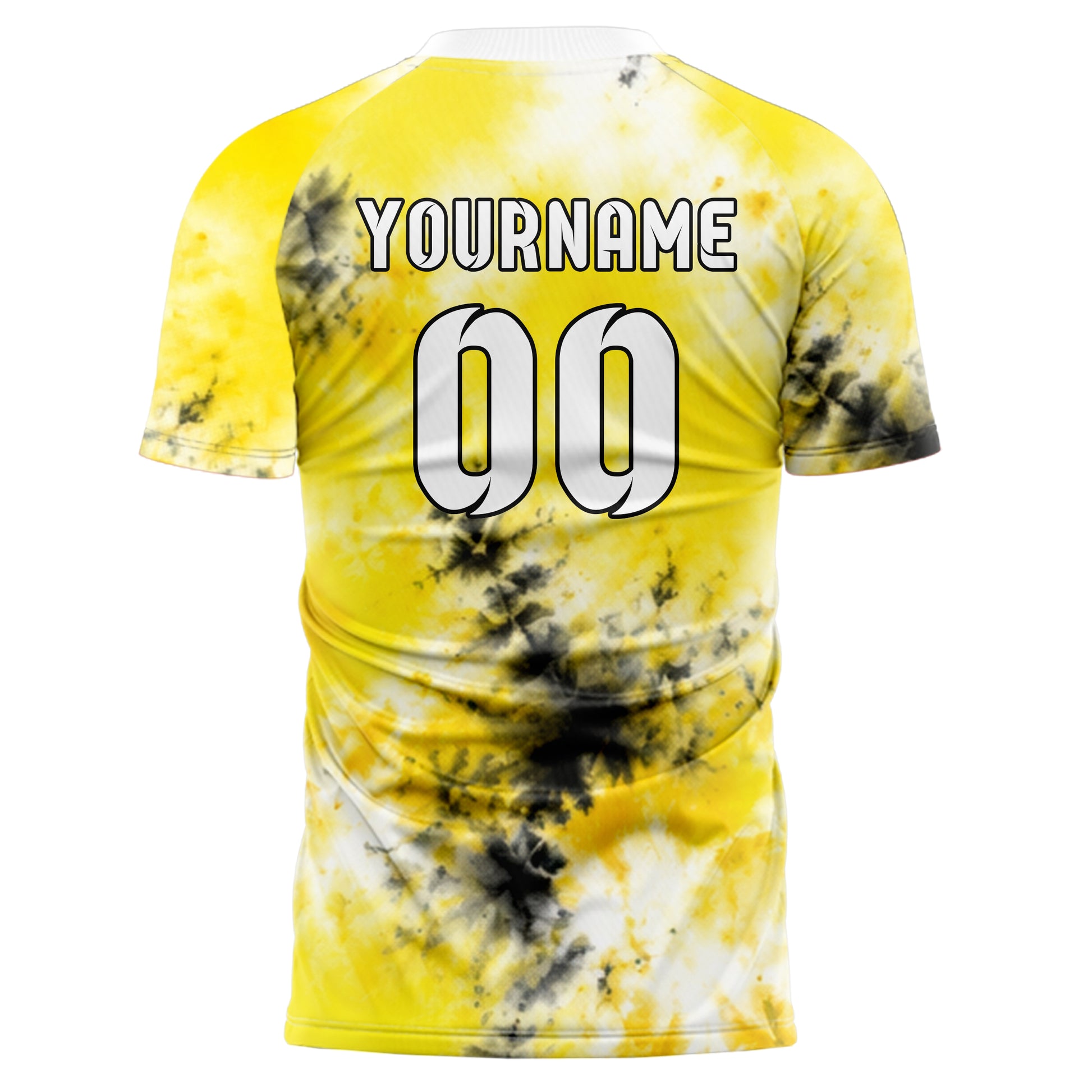 Gelb lebendiges Batik Soft Cloud Bleed Design 04-0002 individuelles Fußballtrikot back
