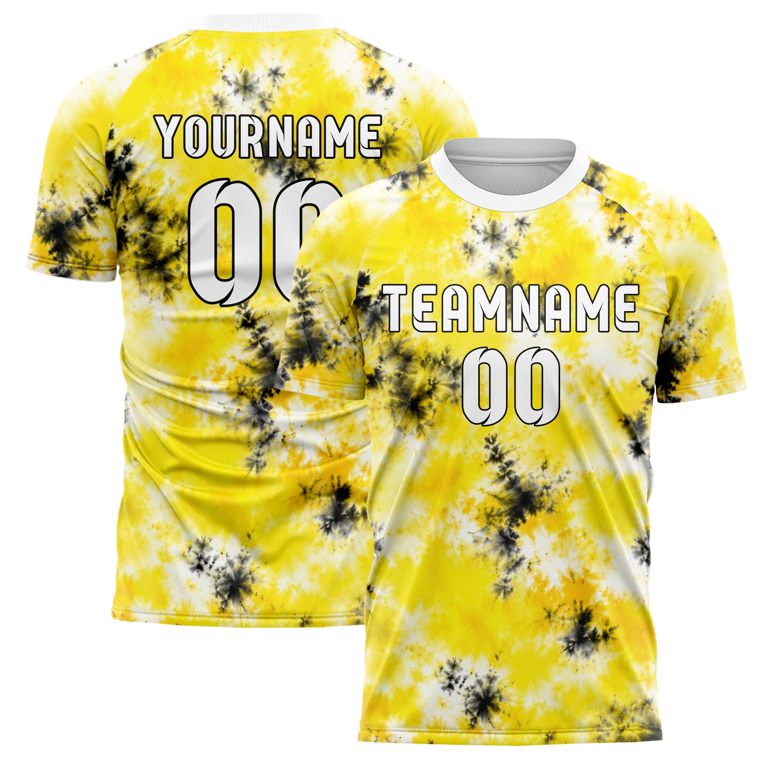 Gelb lebendiges Batik Soft Cloud Bleed Design 04-0002 individuelles Fußballtrikot main