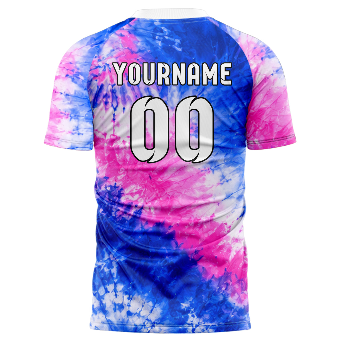 Royalblau klassisches Batik Crumple Texture Design 04-0009 individuelles Fußballtrikot back