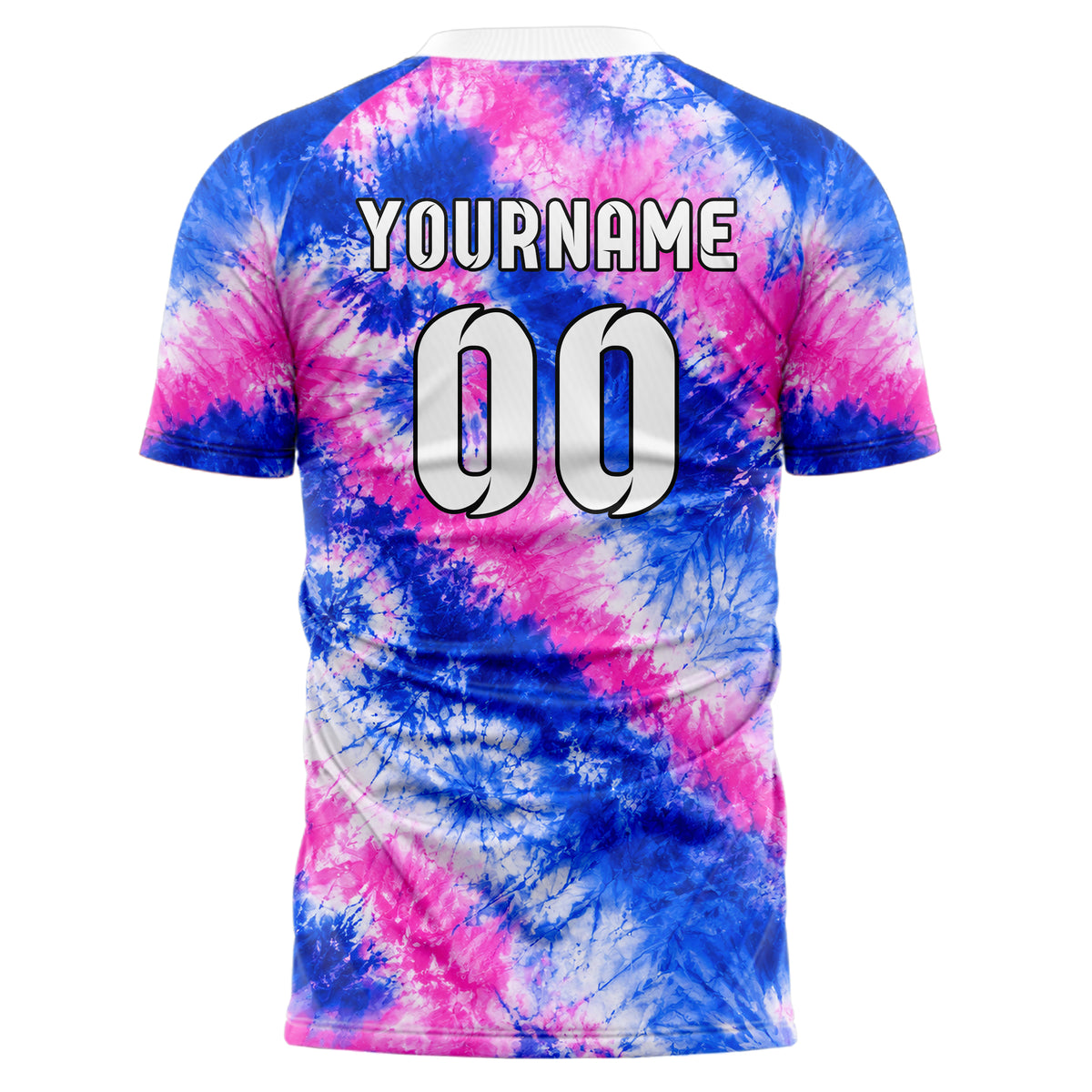 Royalblau klassisches Batik Crumple Texture Design 04-0009 individuelles Fußballtrikot front