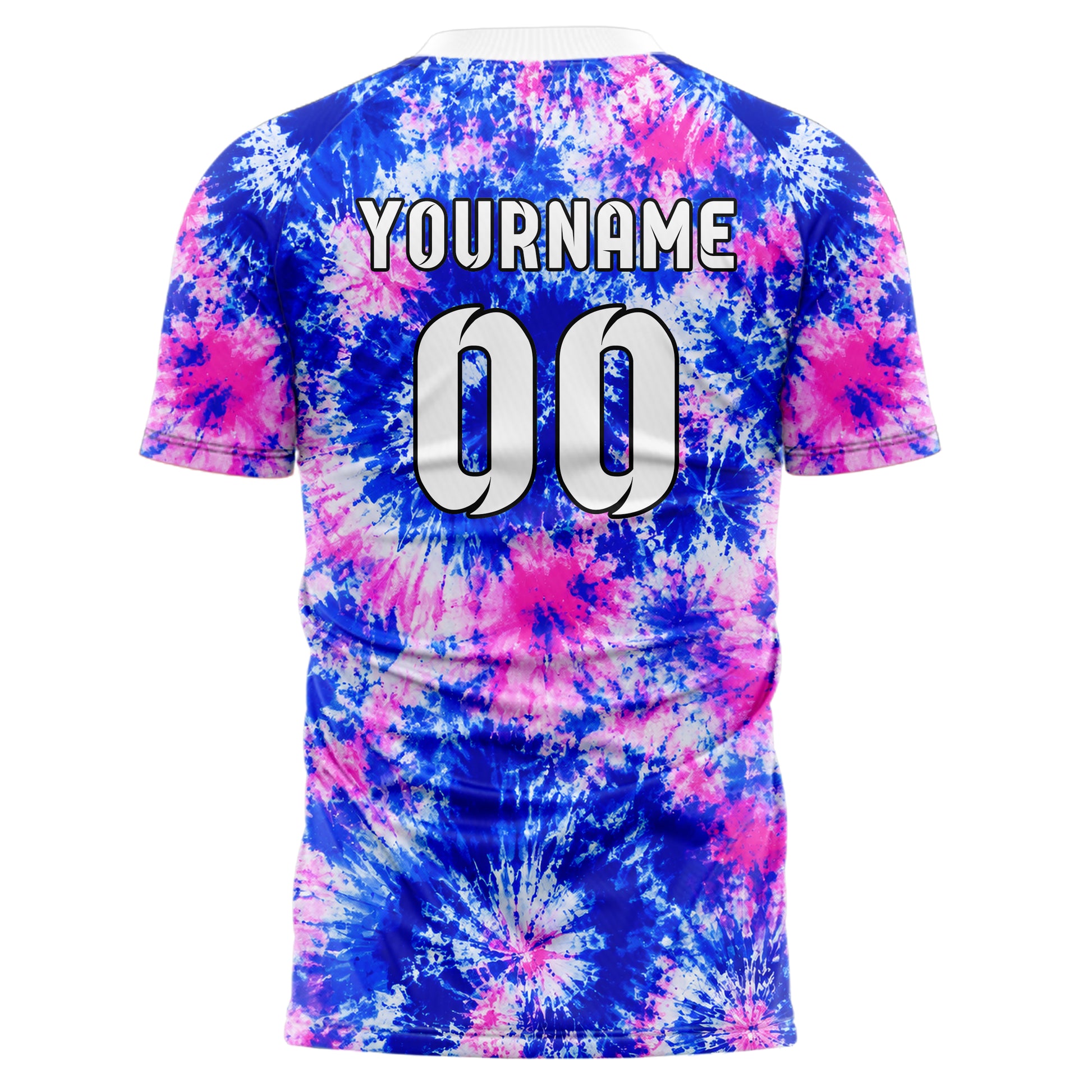Royalblau klassisches Batik Radial Burst Design 04-0012 individuelles Fußballtrikot front