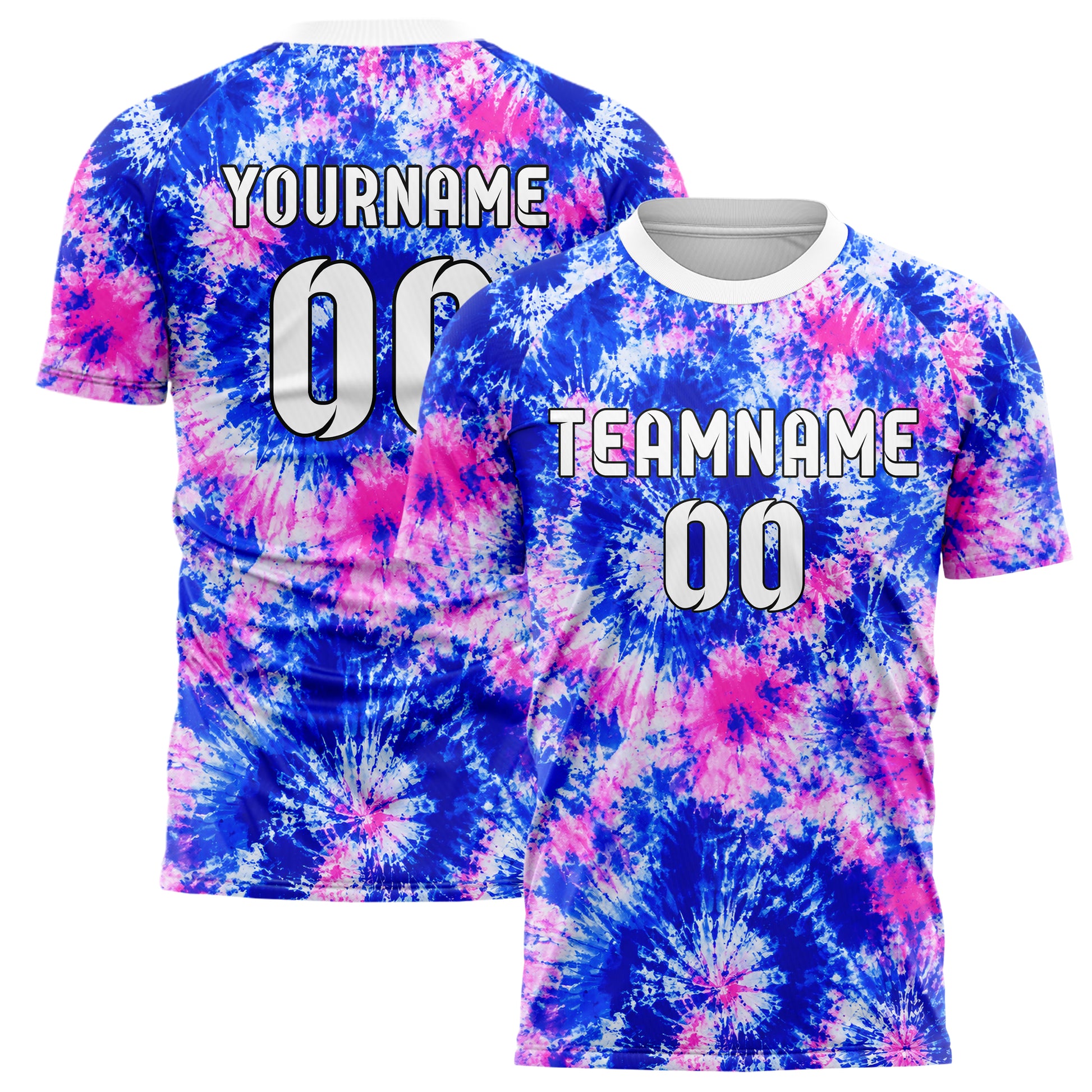 Royalblau klassisches Batik Radial Burst Design 04-0012 individuelles Fußballtrikot main