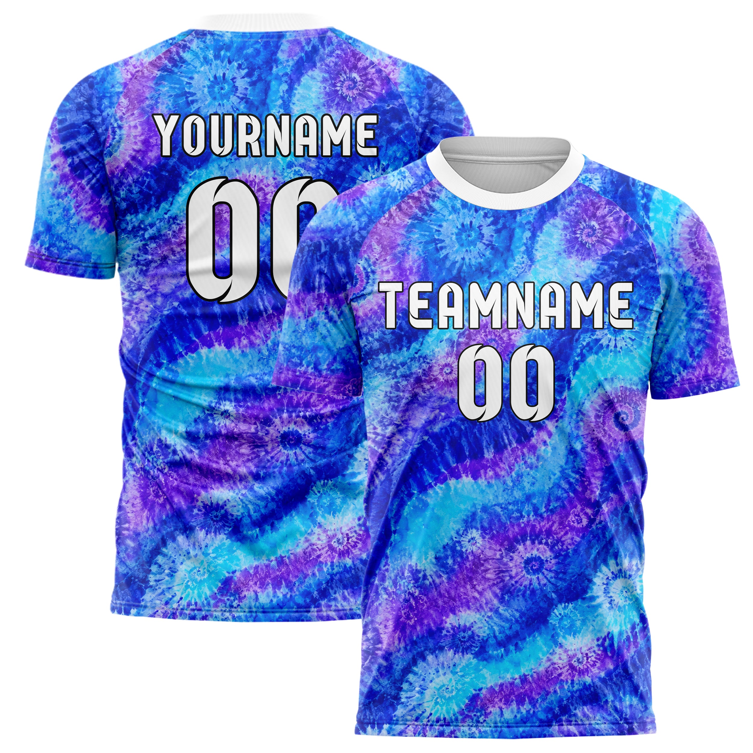 Royalblau lebendiges Batik diagonal fliessende Wellen Design 04-0011 individuelles Fußballtrikot main