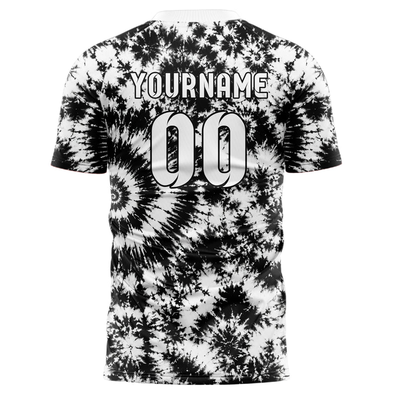 Weiss klassisches Batik Off Center Spiral Design 04-0016 individuelles Fußballtrikot front