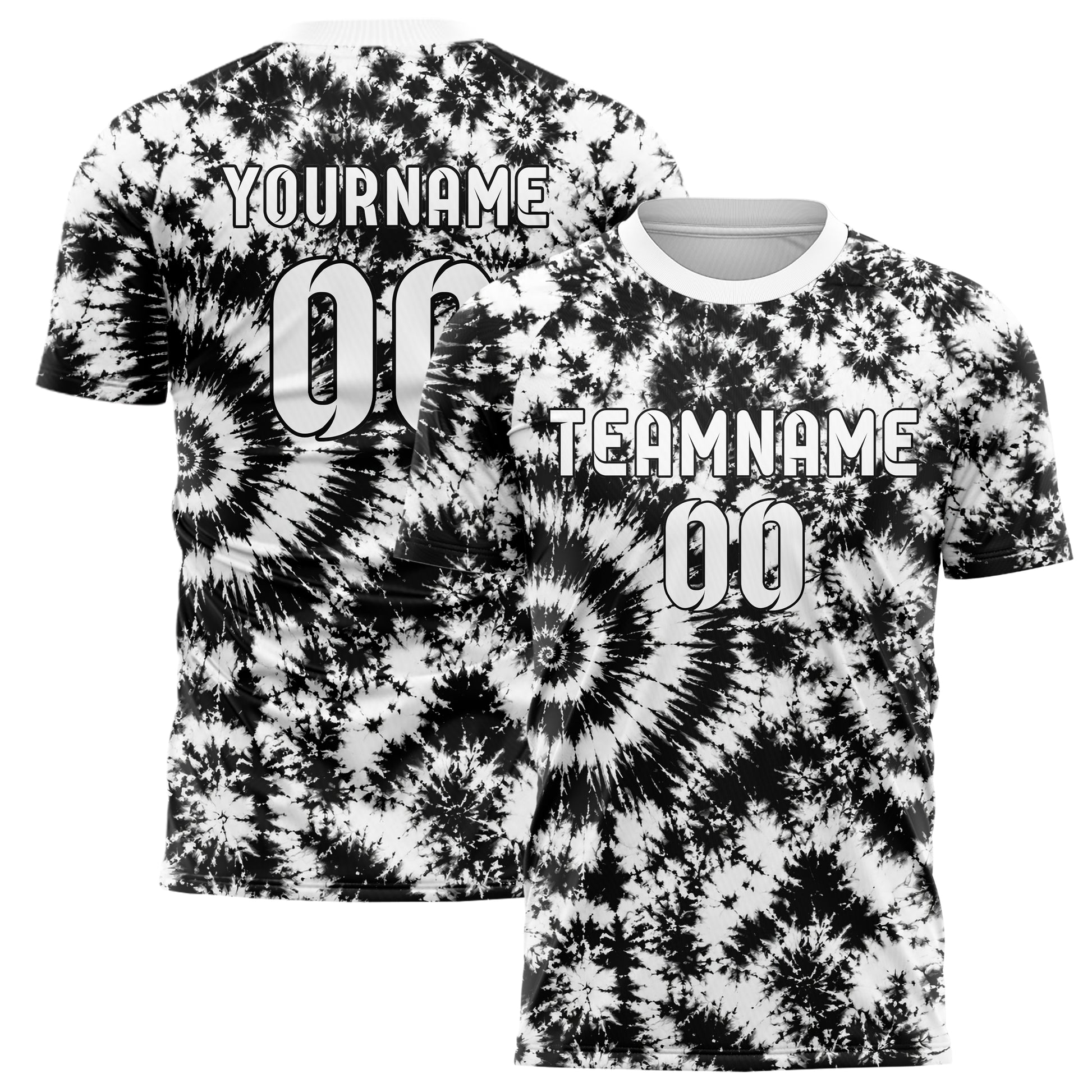 Weiss klassisches Batik Off Center Spiral Design 04-0016 individuelles Fußballtrikot main