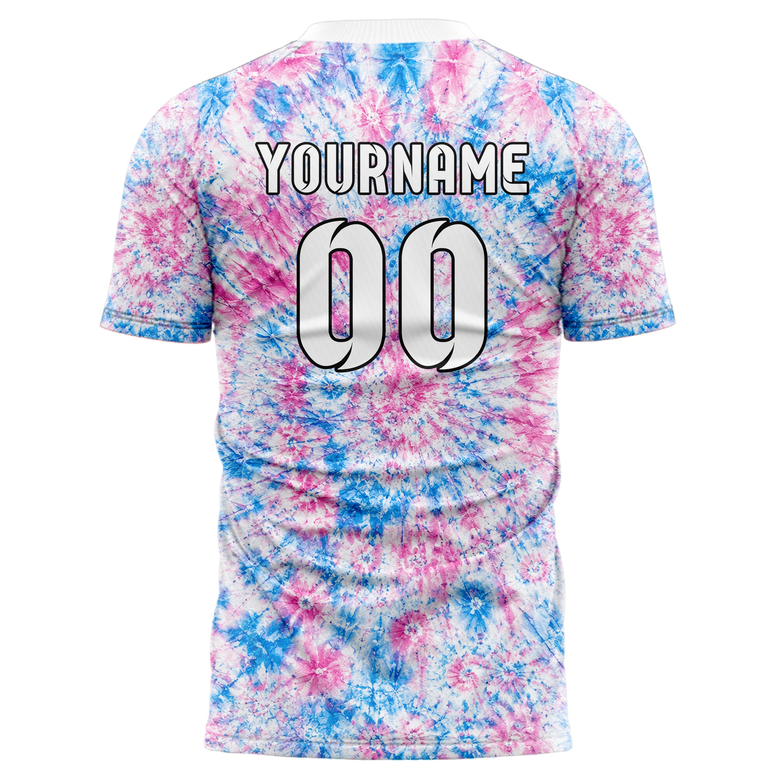 Weiss lebendiges Batik Crumple Texture Design 04-0015 individuelles Fußballtrikot front