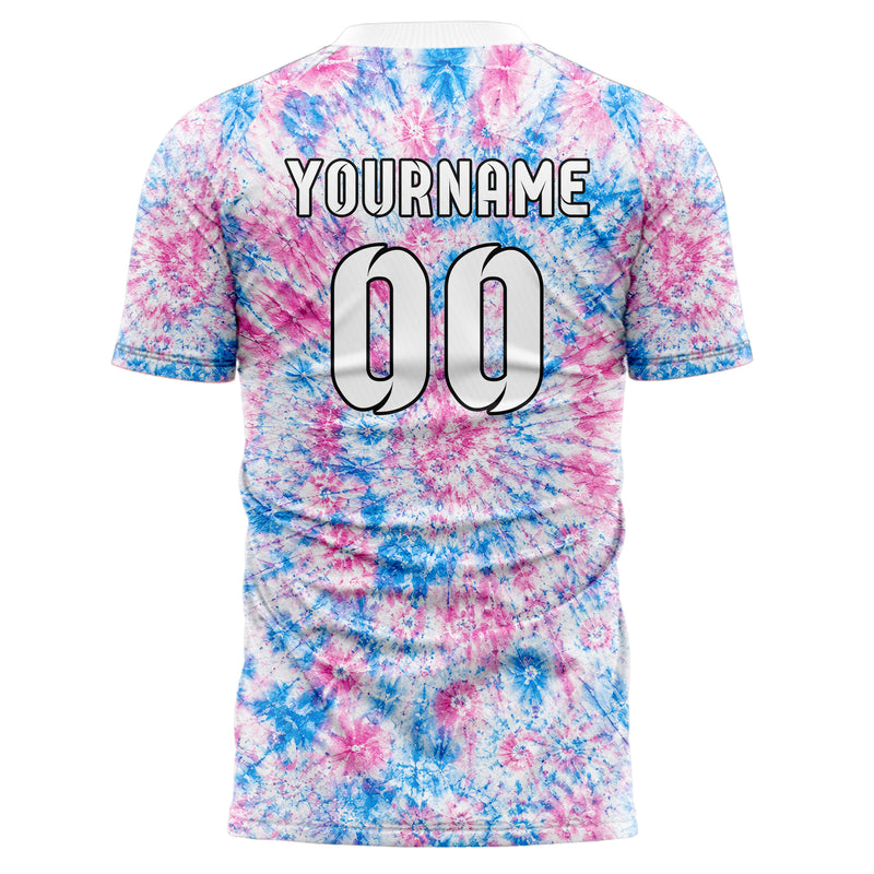 Weiss lebendiges Batik Crumple Texture Design 04-0015 individuelles Fußballtrikot front