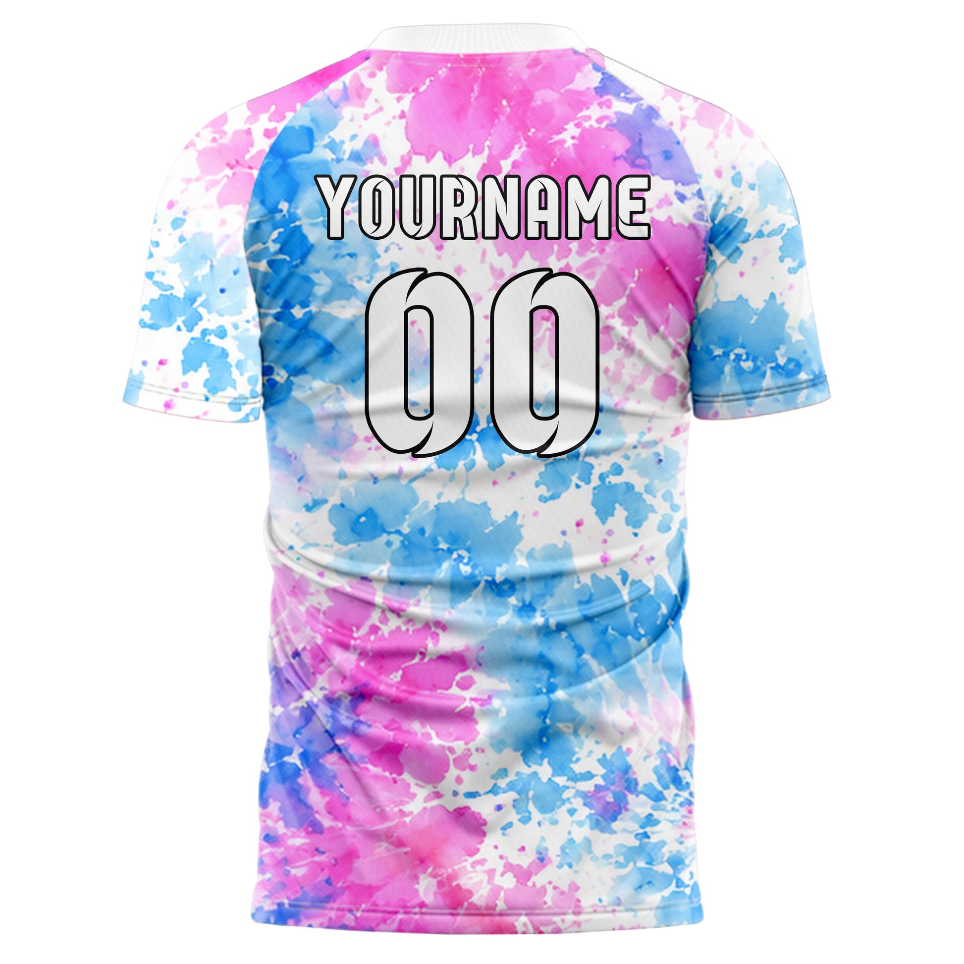 Weiss lebendiges Batik Radial Burst Design 04-0018 individuelles Fußballtrikot back