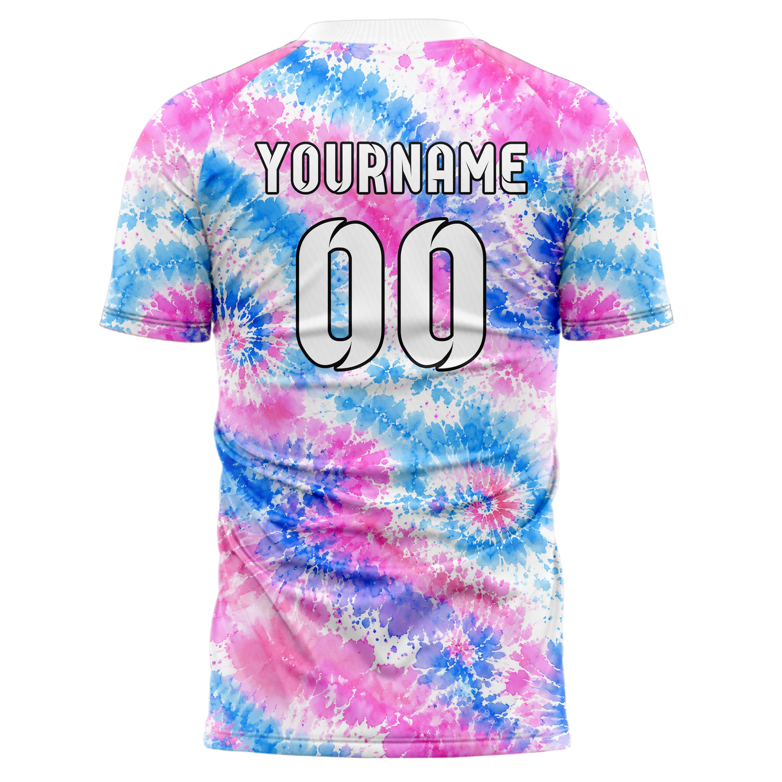 Weiss lebendiges Batik Radial Burst Design 04-0018 individuelles Fußballtrikot front