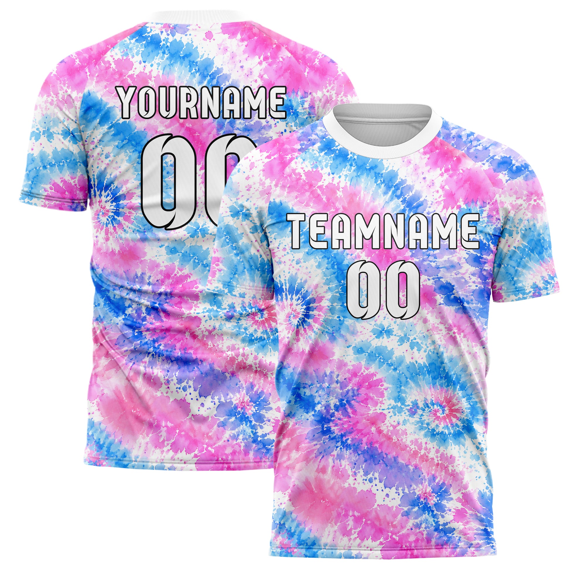 Weiss lebendiges Batik Radial Burst Design 04-0018 individuelles Fußballtrikot main