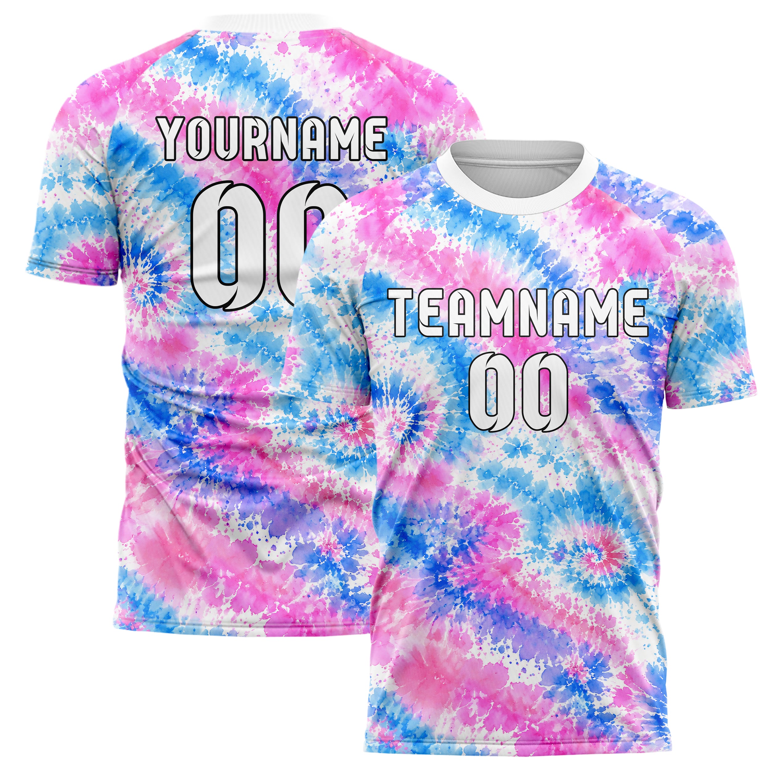 Weiss lebendiges Batik Radial Burst Design 04-0018 individuelles Fußballtrikot main