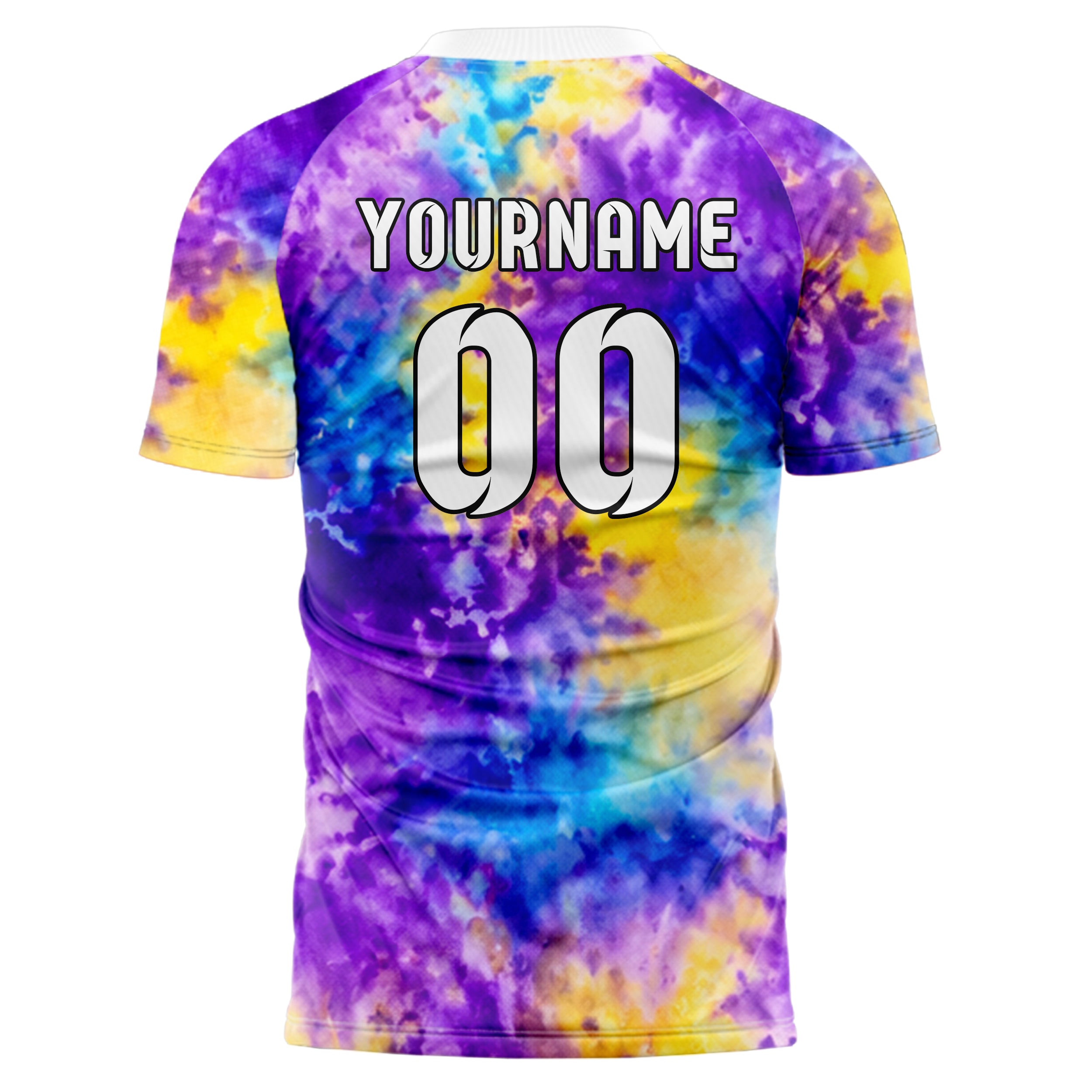 Lila lebendiges Batik Soft Cloud Bleed Design 04-0014 individuelles Fußballtrikot back