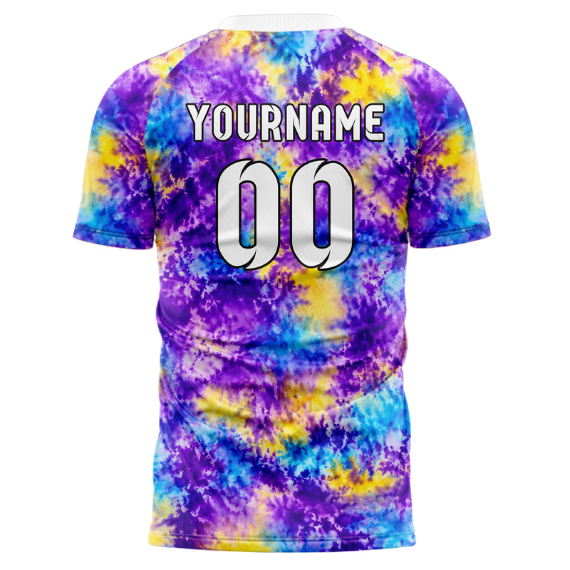 Lila lebendiges Batik Soft Cloud Bleed Design 04-0014 individuelles Fußballtrikot front