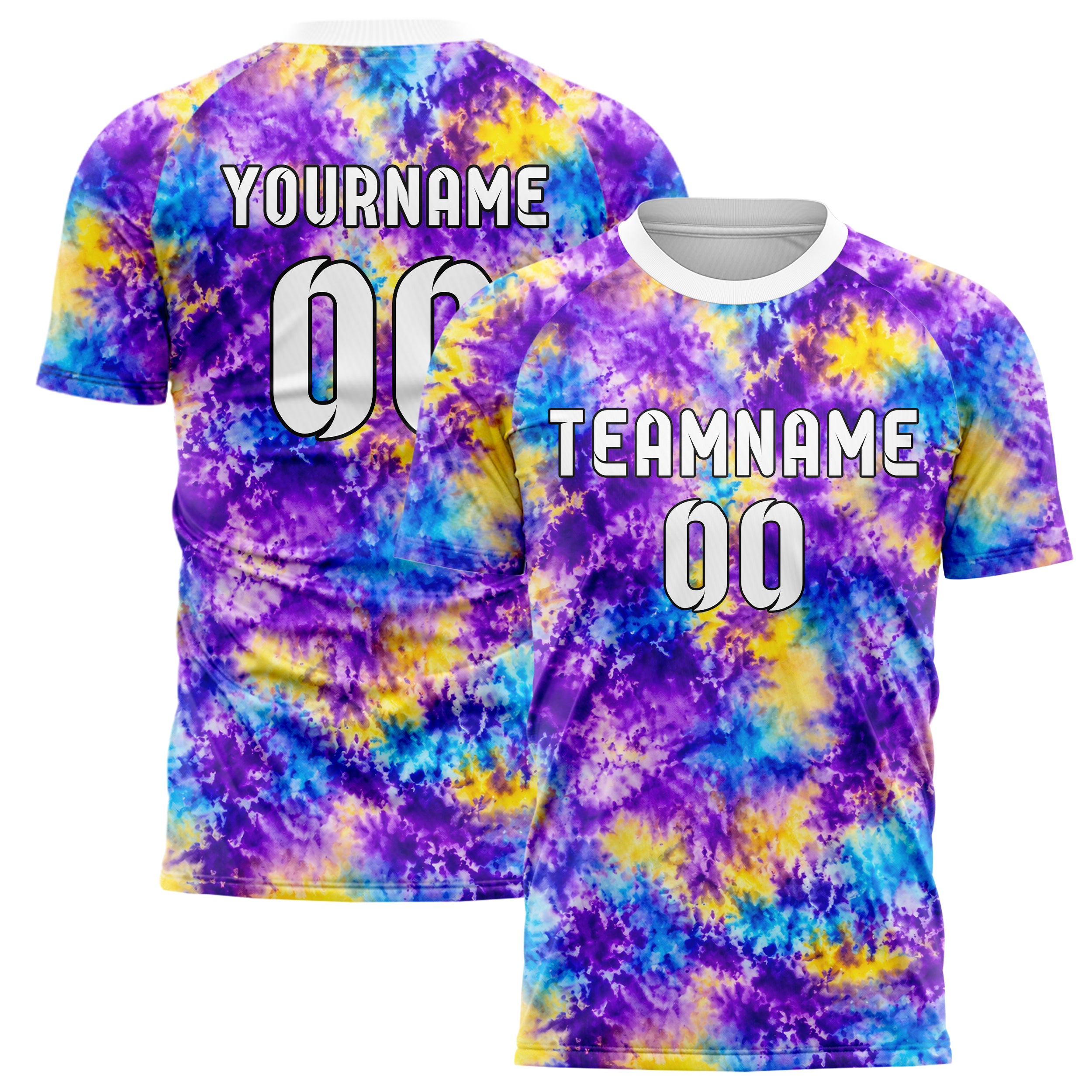 Lila lebendiges Batik Soft Cloud Bleed Design 04-0014 individuelles Fußballtrikot main