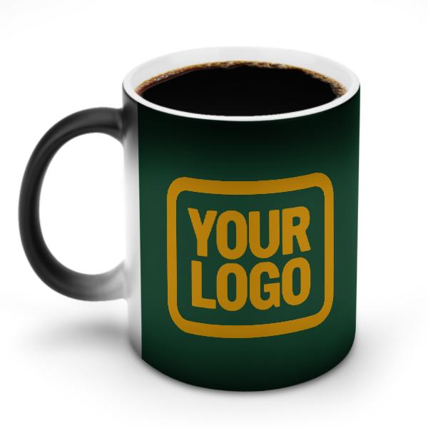 Tazza magica personalizzata verde muschio giallo