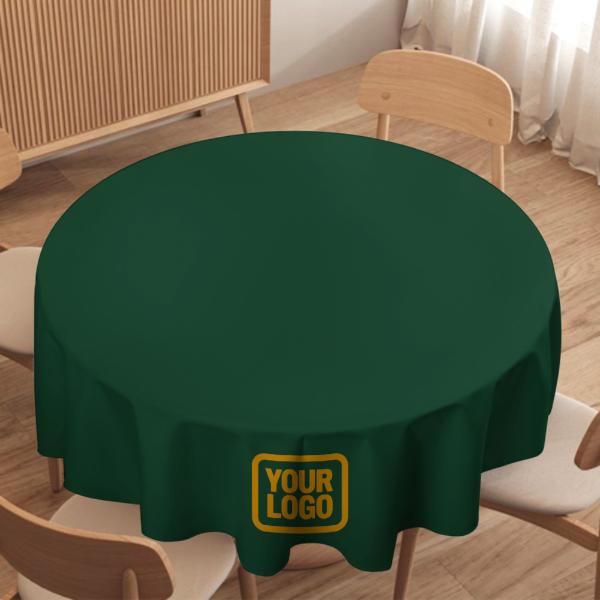 Maßgeschneidertes Moosgrün Gelb Runde Tischdecke