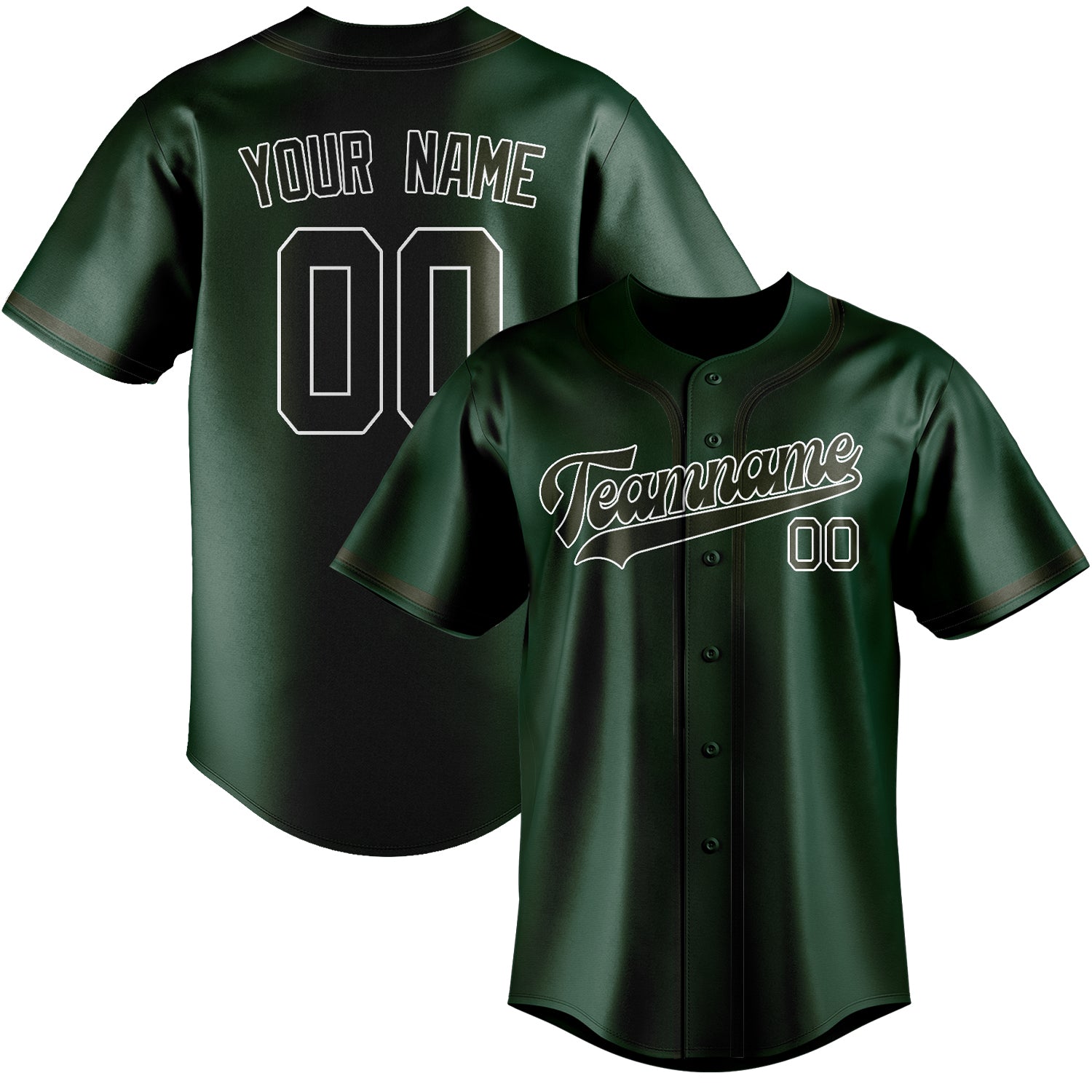 Benutzerdefiniertes Professionelles Moosgrün Dunkles Oliv Baseballtrikot