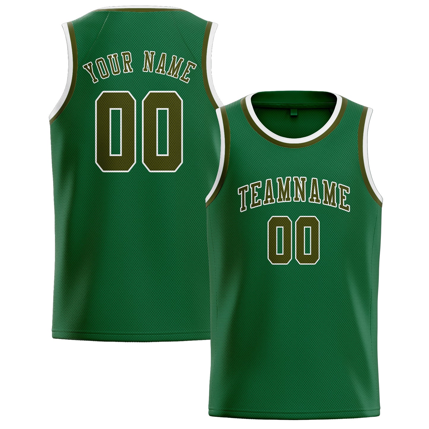 Benutzerdefiniertes Professionelles Moosgrün Dunkles Oliv Basketballtrikot