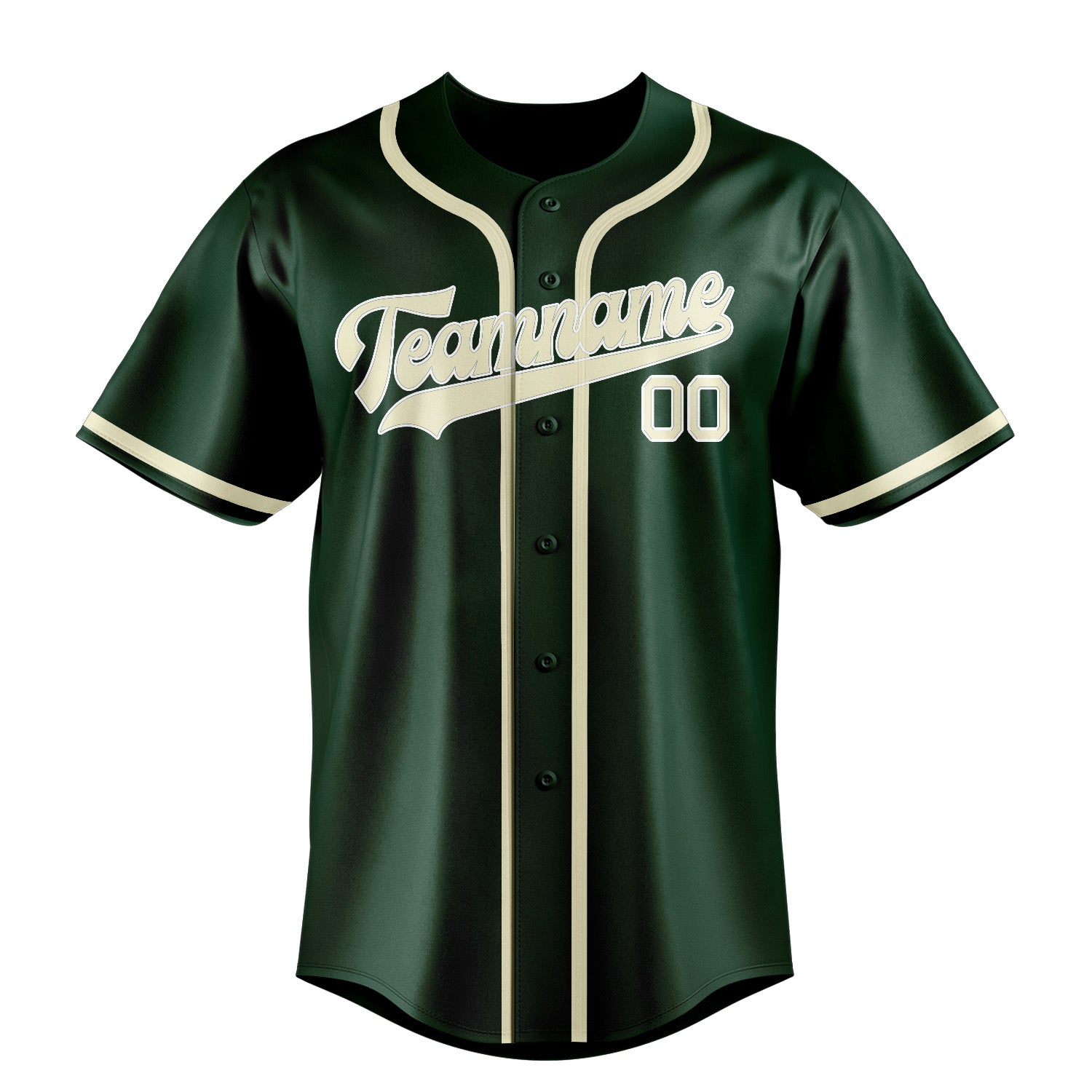 Benutzerdefiniertes Professionelles Moosgrün Beige Baseballtrikot