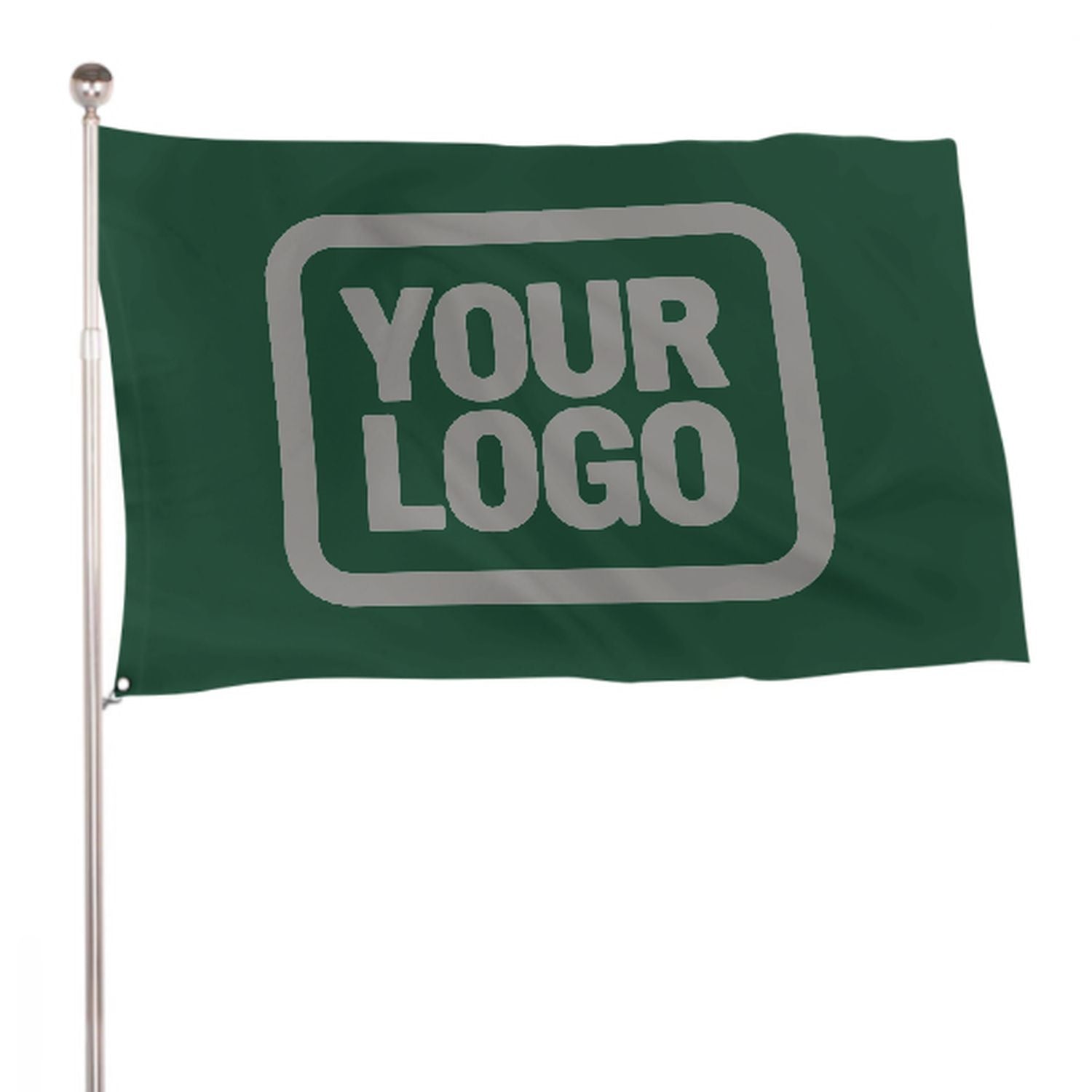 Maßgeschneidertes Moosgrün Grau Flagge