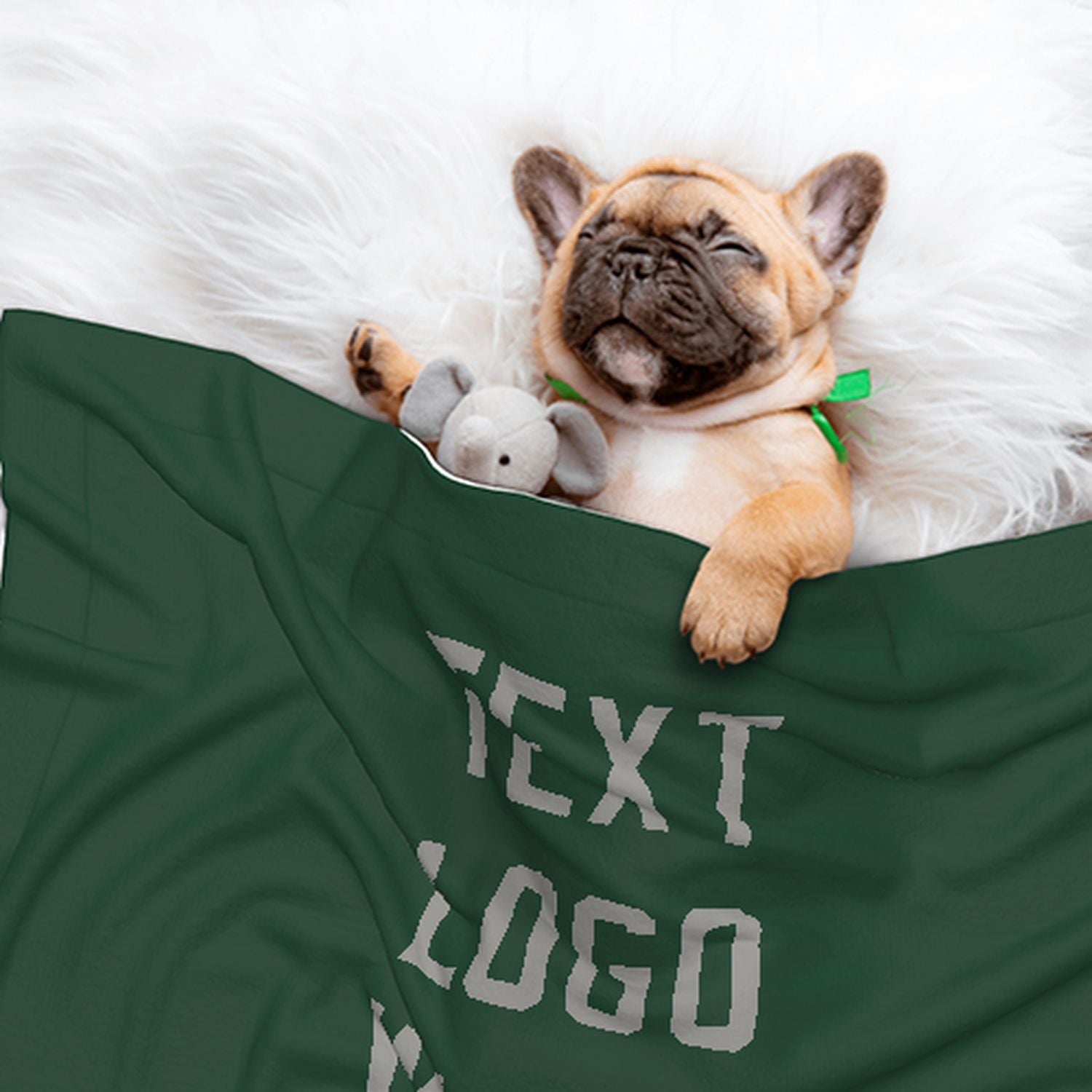 Coperta personalizzata per animali domestici color verde muschio e grigio