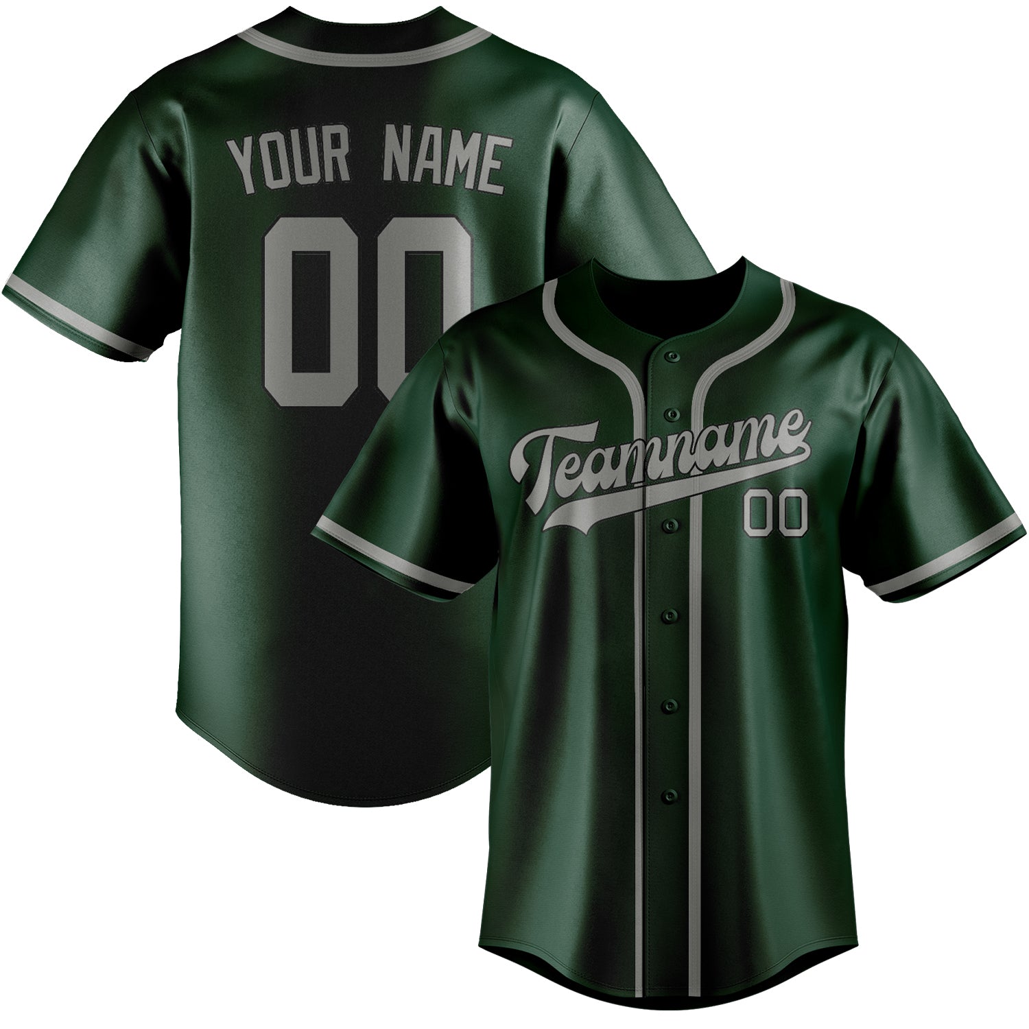 Benutzerdefiniertes Professionelles Moosgrün Grau Baseballtrikot