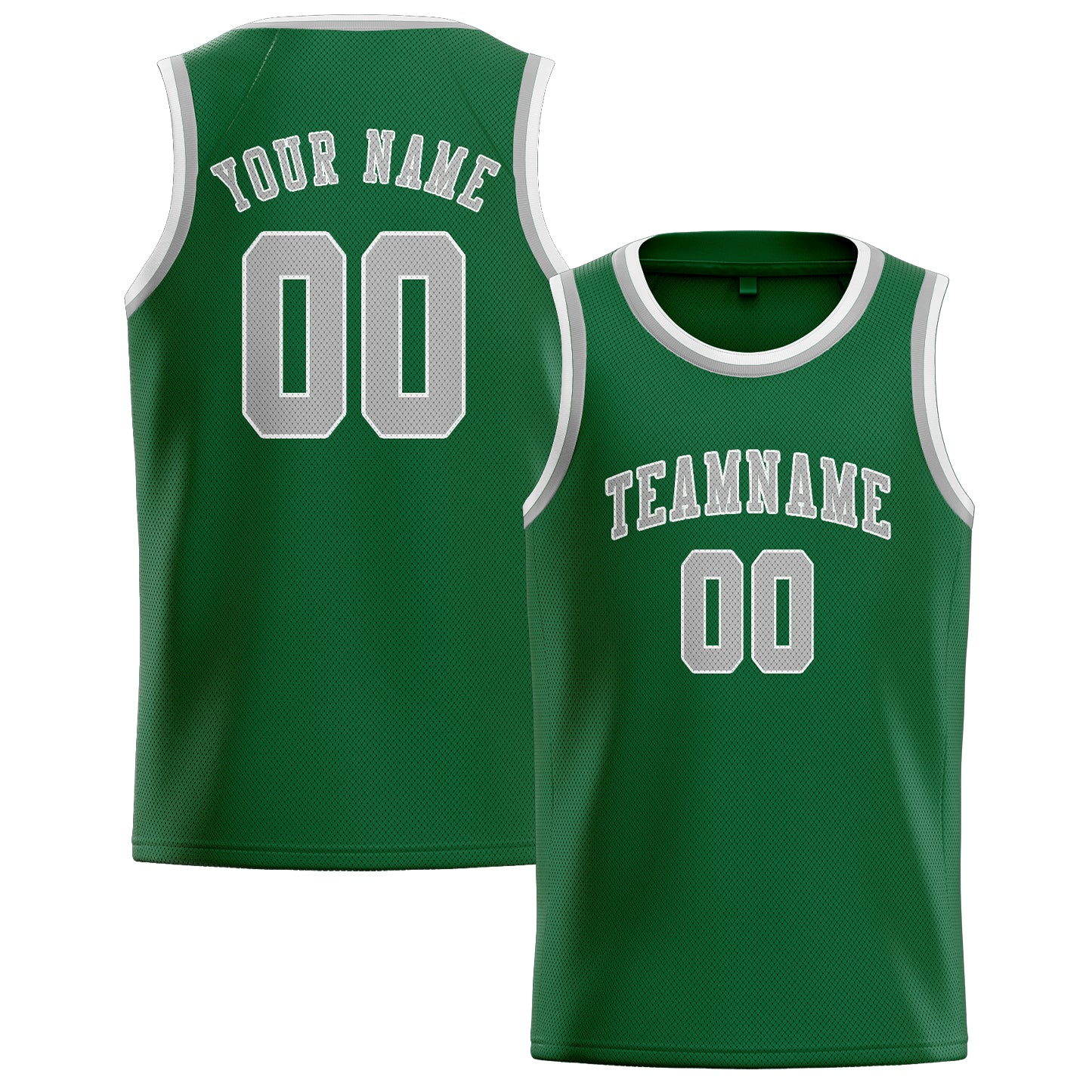 Benutzerdefiniertes Professionelles Moosgrün Grau Basketballtrikot