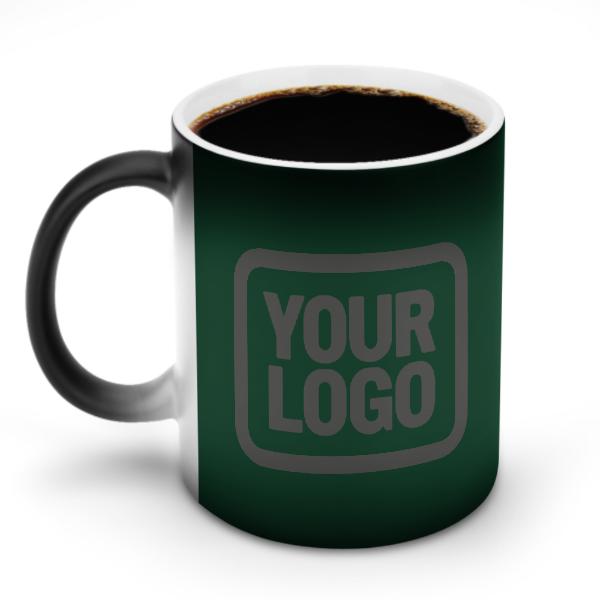 Tazza magica personalizzata verde muschio grigio scuro
