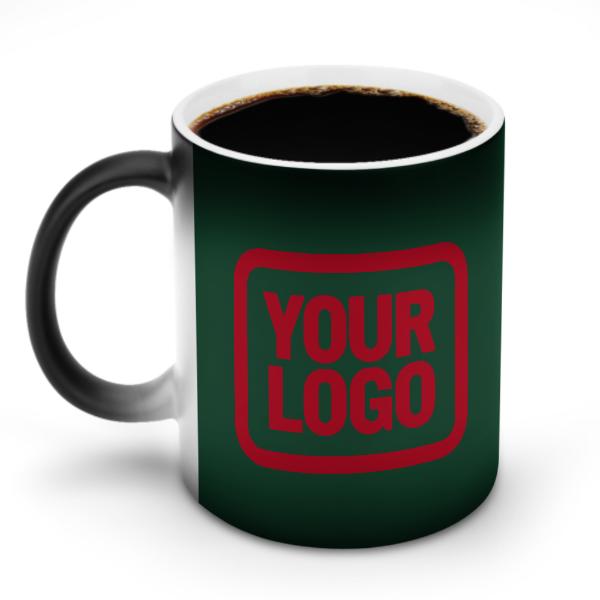Tazza magica personalizzata verde muschio rosso
