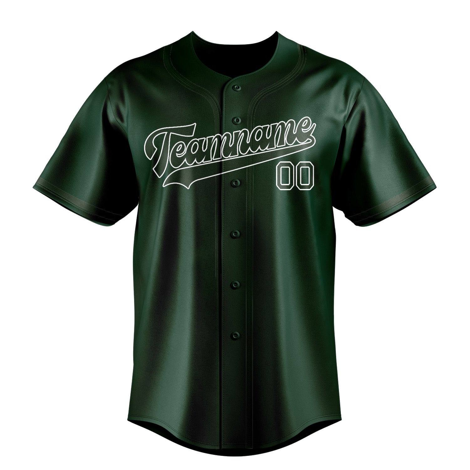 Benutzerdefiniertes Professionelles Moosgrün Tannengrün Baseballtrikot