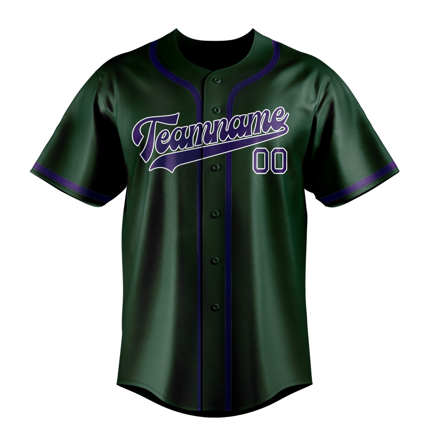 Benutzerdefiniertes Professionelles Moosgrün Lila Baseballtrikot
