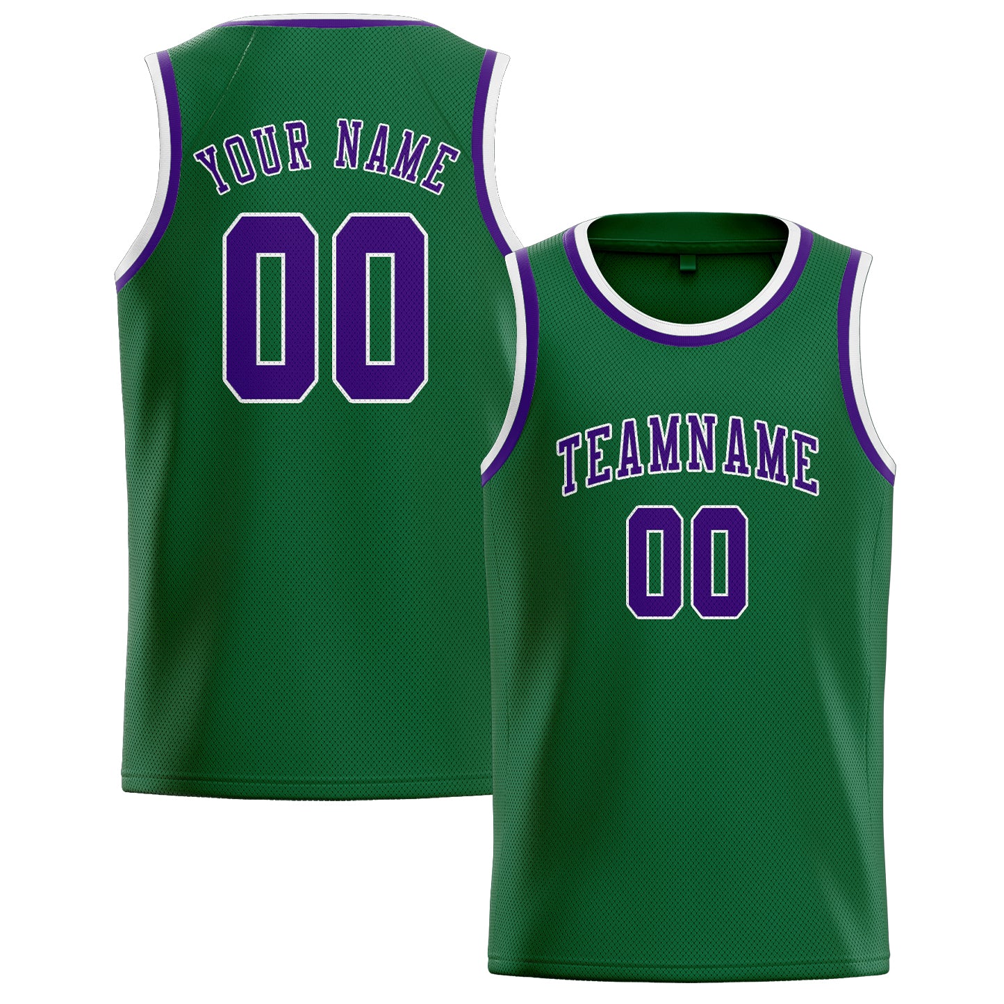 Benutzerdefiniertes Professionelles Moosgrün Lila Basketballtrikot