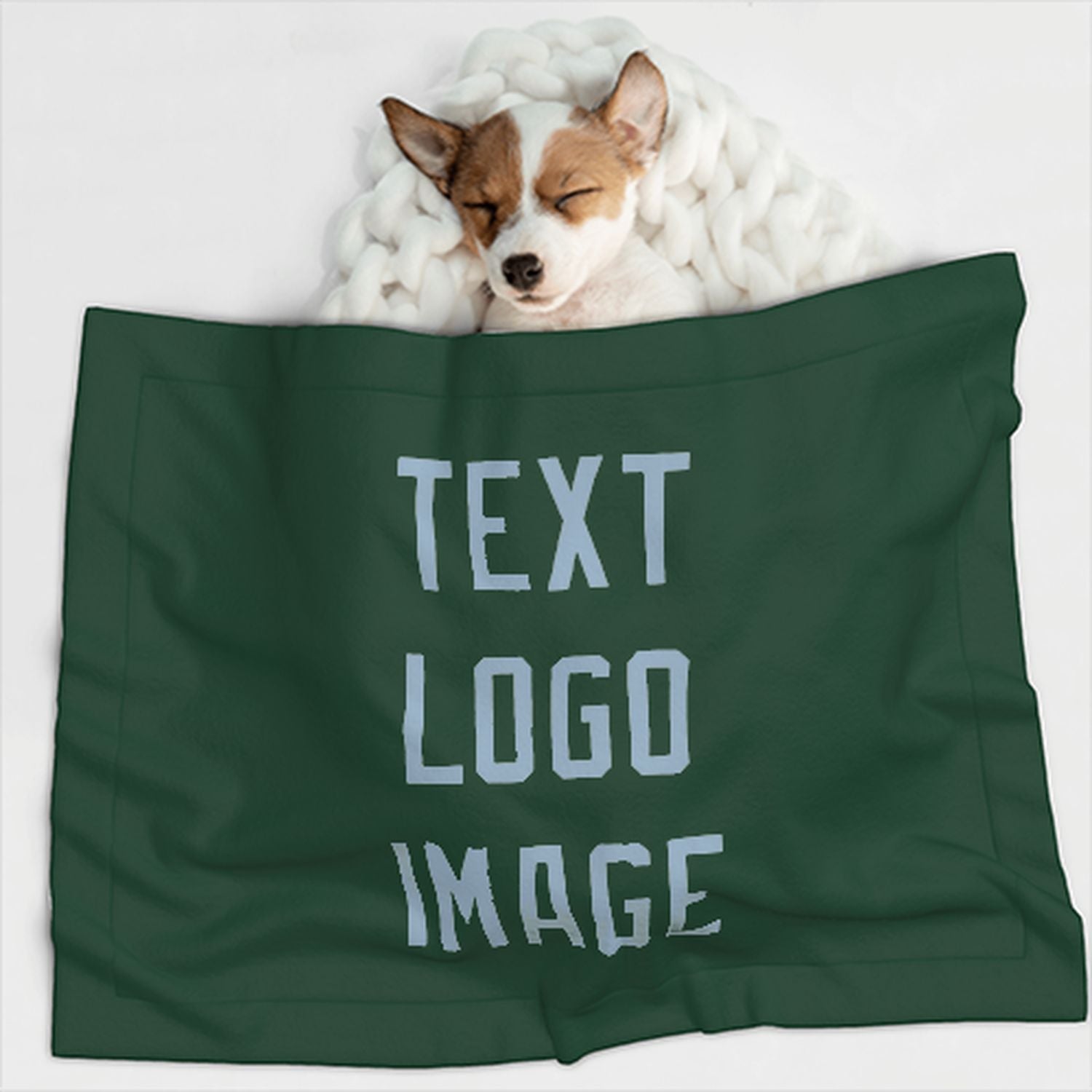 Coperta personalizzata per animali domestici verde muschio azzurro