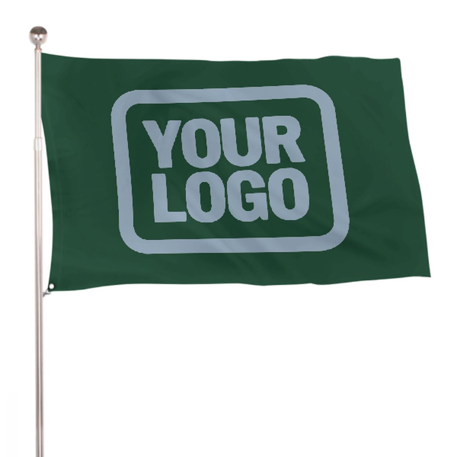 Maßgeschneidertes Moosgrün Hellblau Flagge
