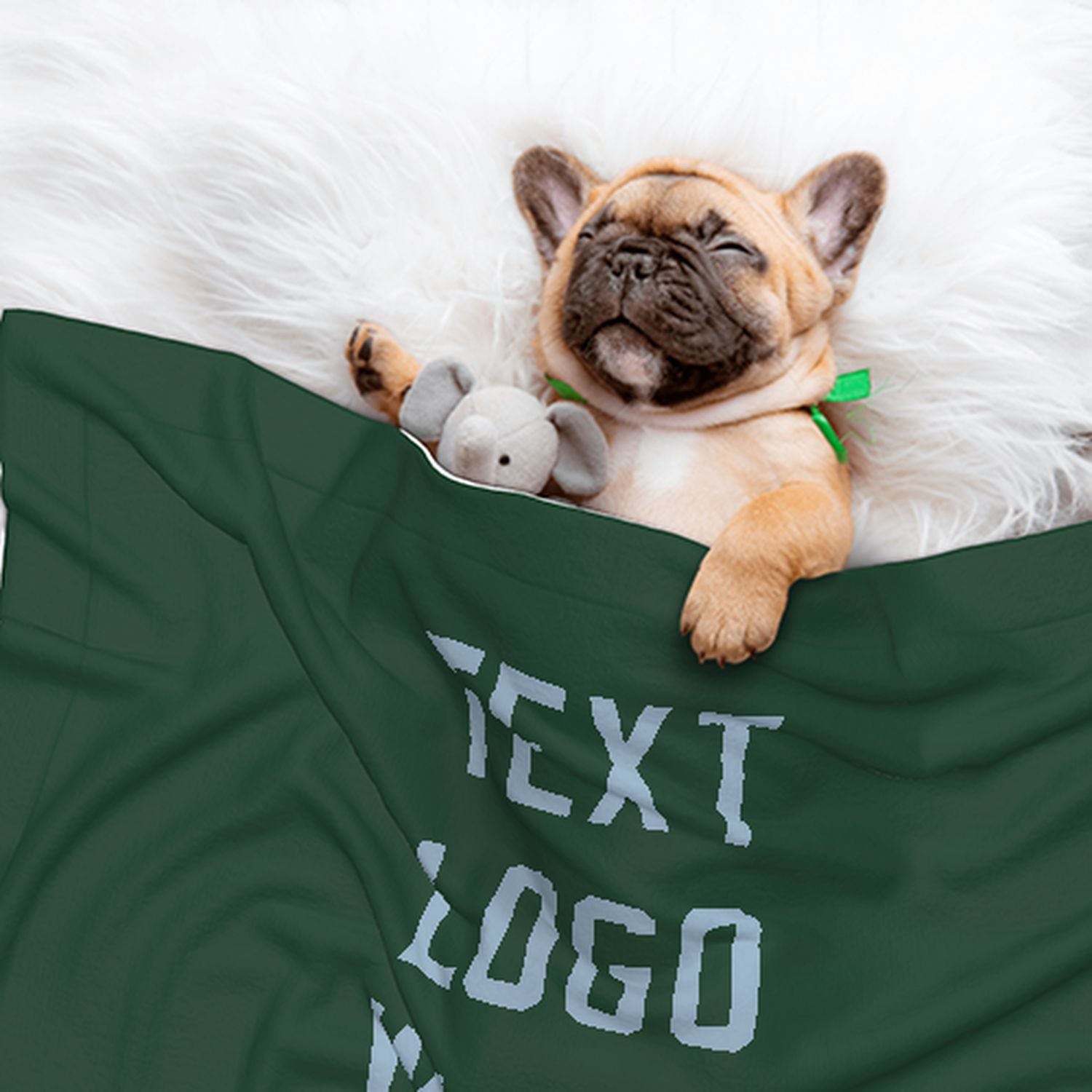Coperta personalizzata per animali domestici verde muschio azzurro