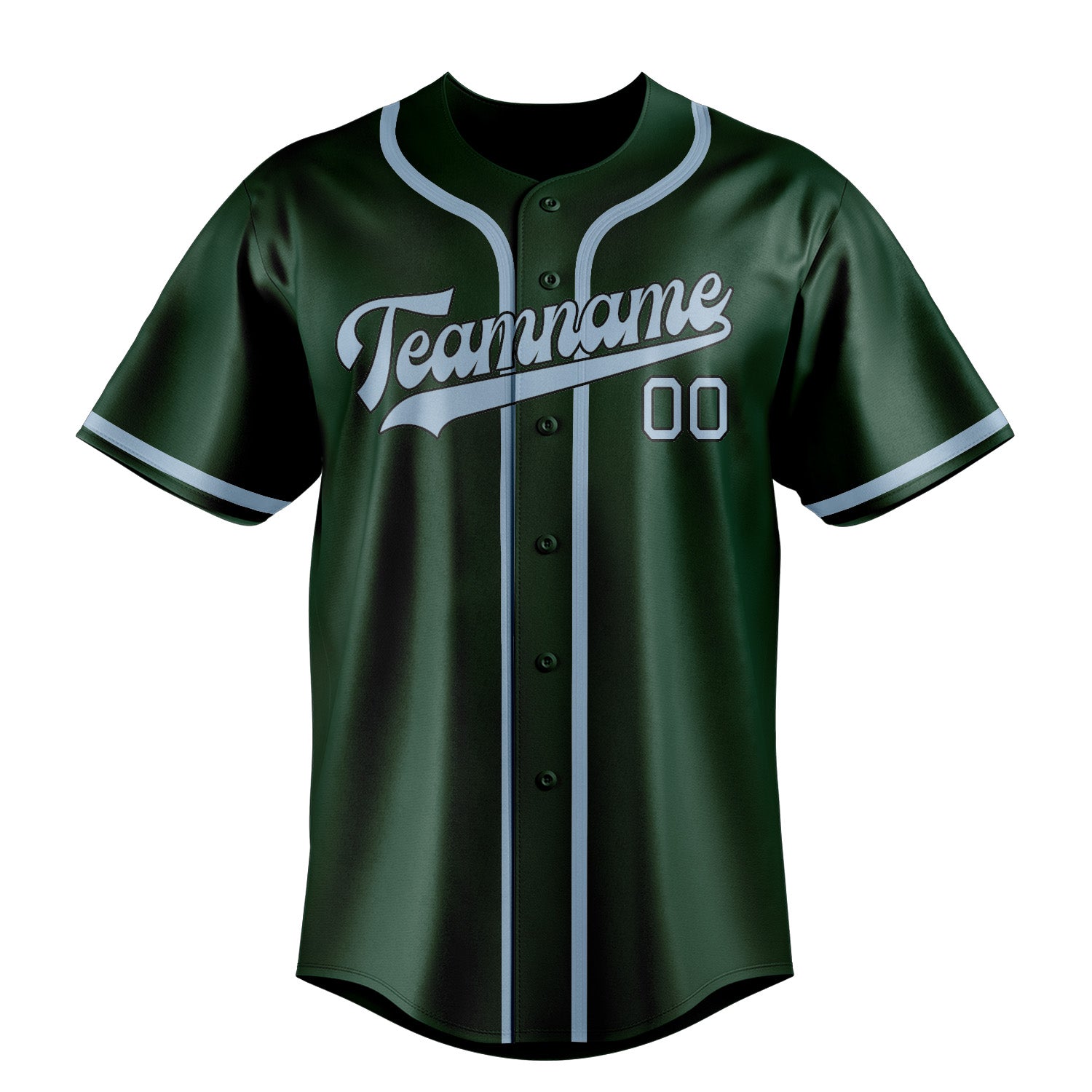 Benutzerdefiniertes Professionelles Moosgrün Hellblau Baseballtrikot