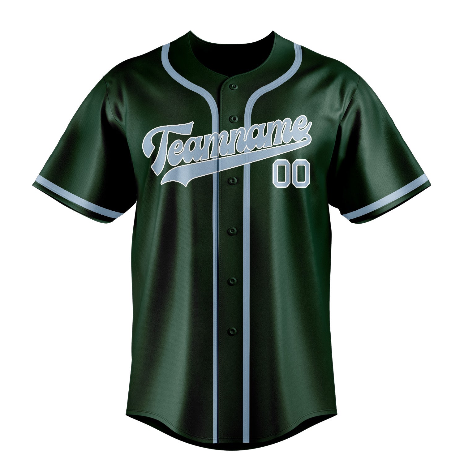 Benutzerdefiniertes Professionelles Moosgrün Hellblau Baseballtrikot