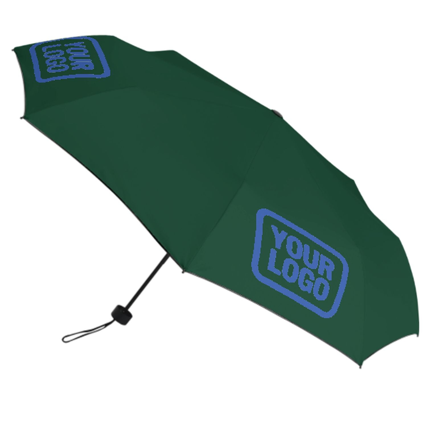 Maßgeschneidertes Moosgrün Himmelblau Automatik-Regenschirm